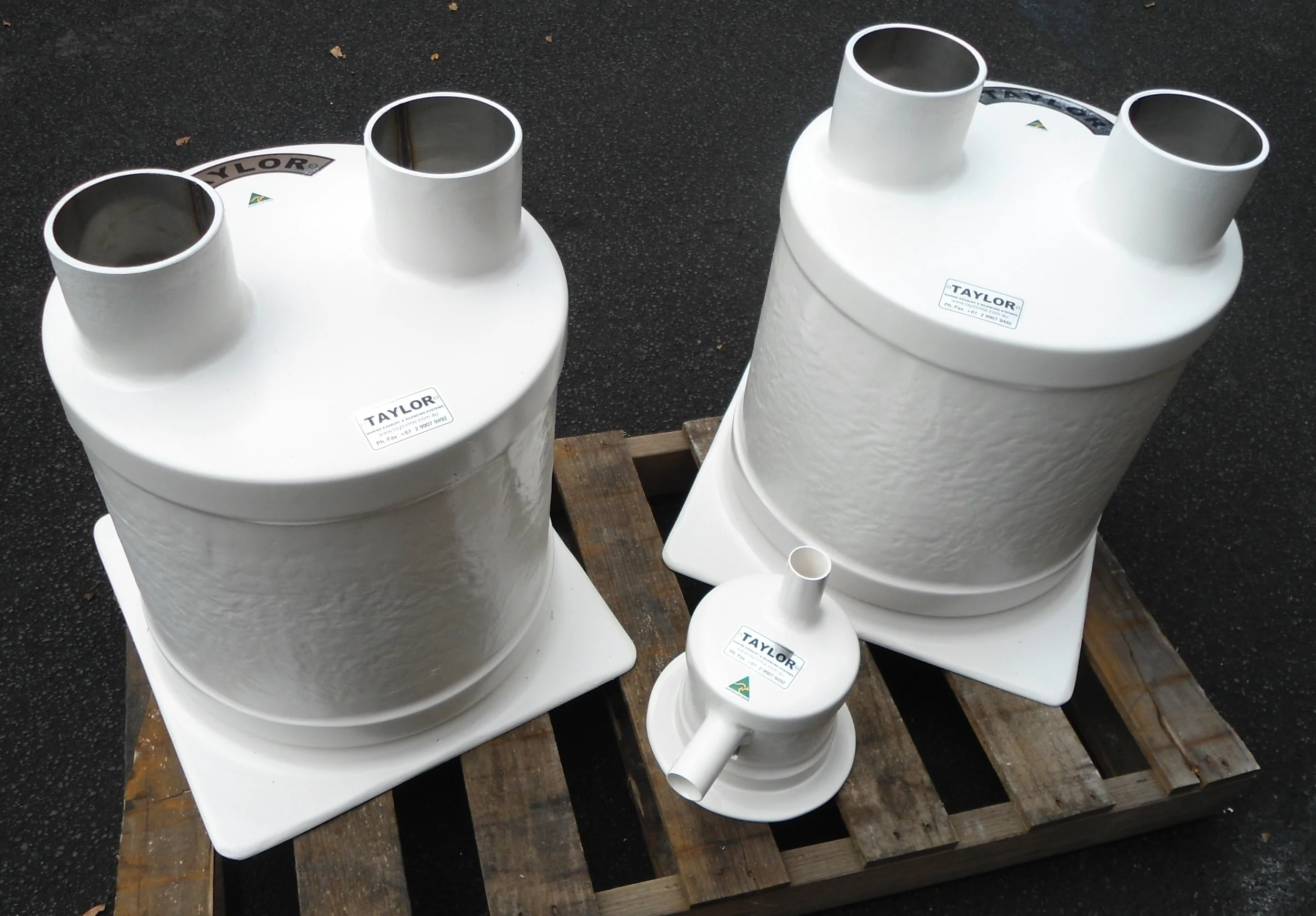 Marine wet exhaust water lift mufflers engineered for long service life.