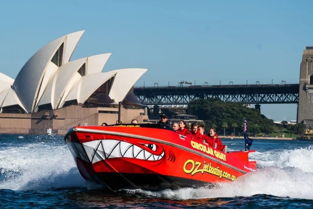 Taylor Marine Exhaust system supplied for a Oz Jet Boating adventure vessel operating on Sydney Harbour.