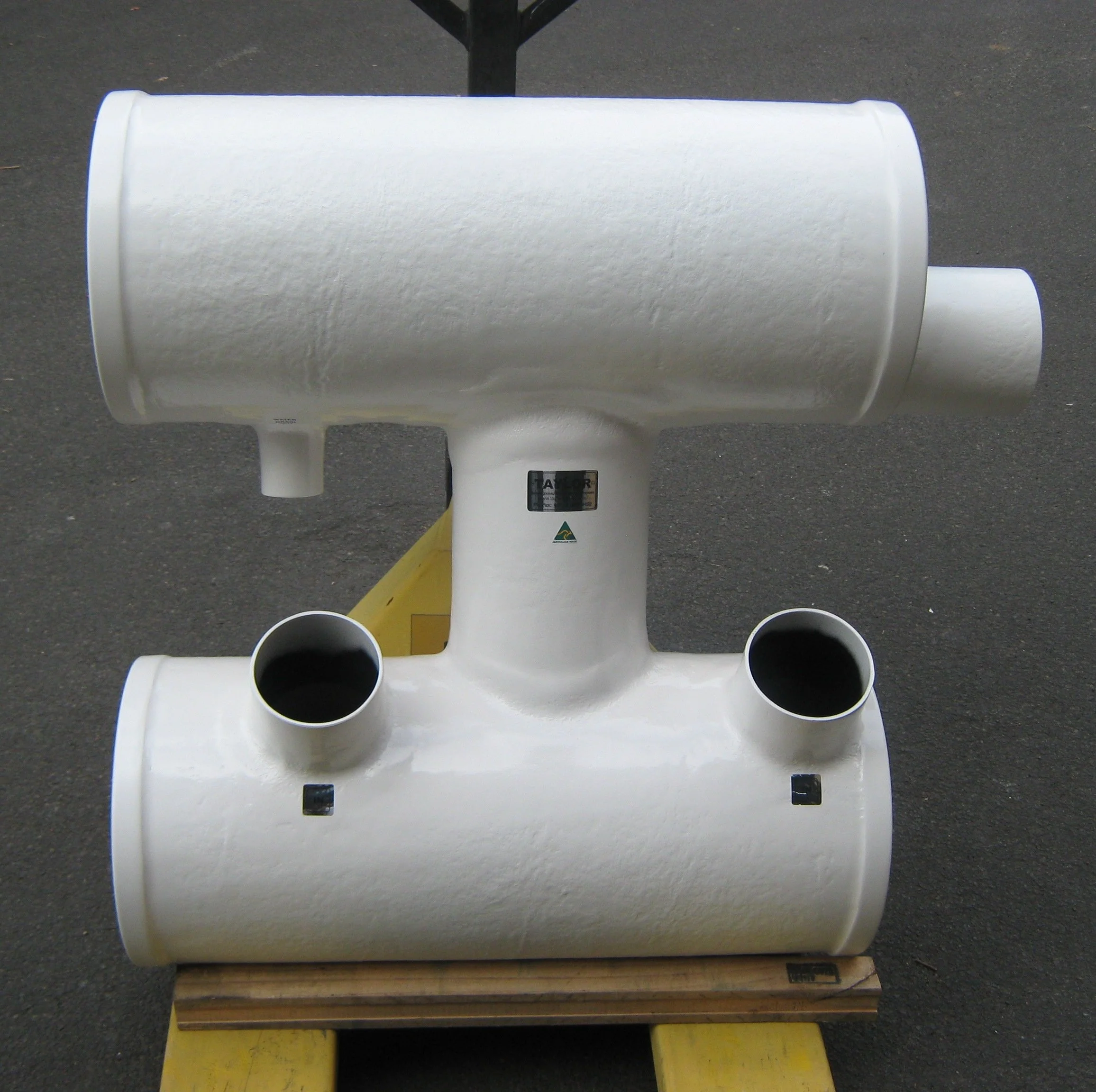 Taylor Marine Exhaust water gas separator engineered for reduced exhaust noise.