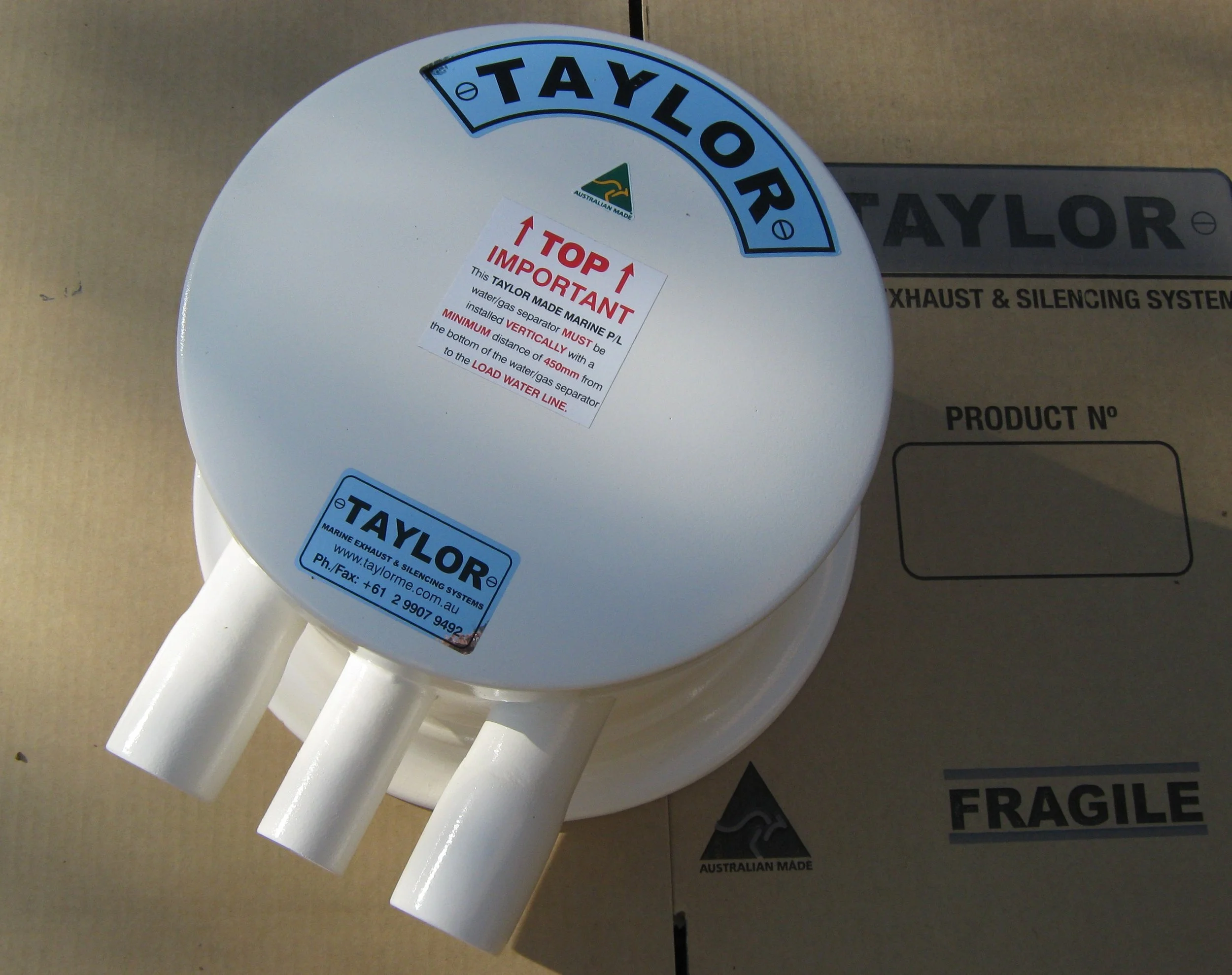Custom composite water gas separator designed for long-term marine service.