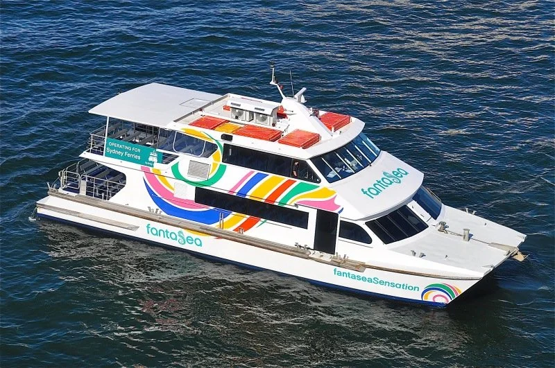 Taylor Marine Exhaust system supplied for a high-speed Fantasea passenger catamaran operating in tourism and passenger transport service.