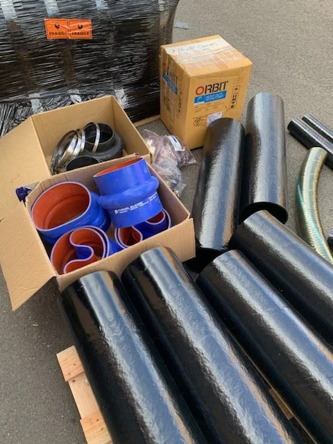 Premium wet exhaust tubing and silicone hose supplied for complete exhaust installations.