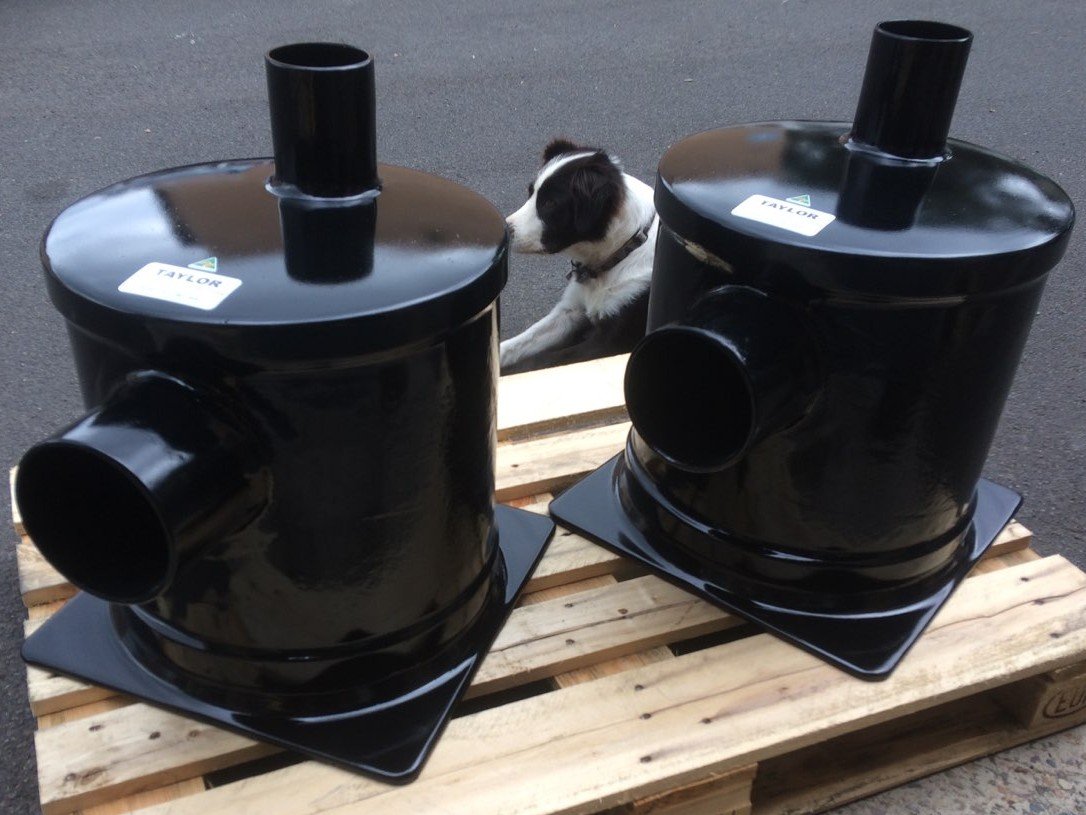 Vinyl ester marine water lift muffler designed for commercial vessel applications.
