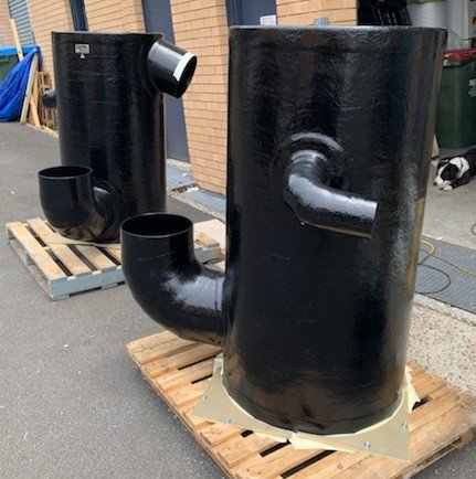Marine water gas separator engineered for reliable performance and reduced exhaust noise.