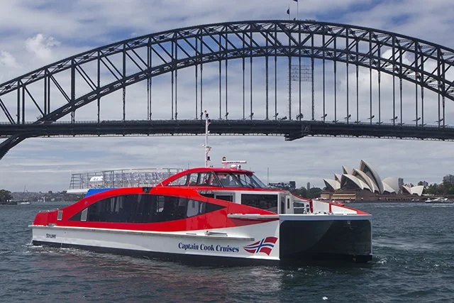 Taylor Marine Exhaust system supplied for a Captain Cook Cruises passenger vessel operating on Sydney Harbour.