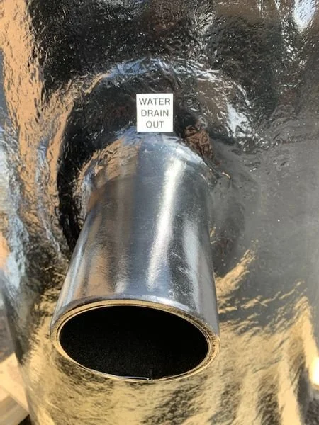 Custom water gas separator engineered for marine wet exhaust systems.