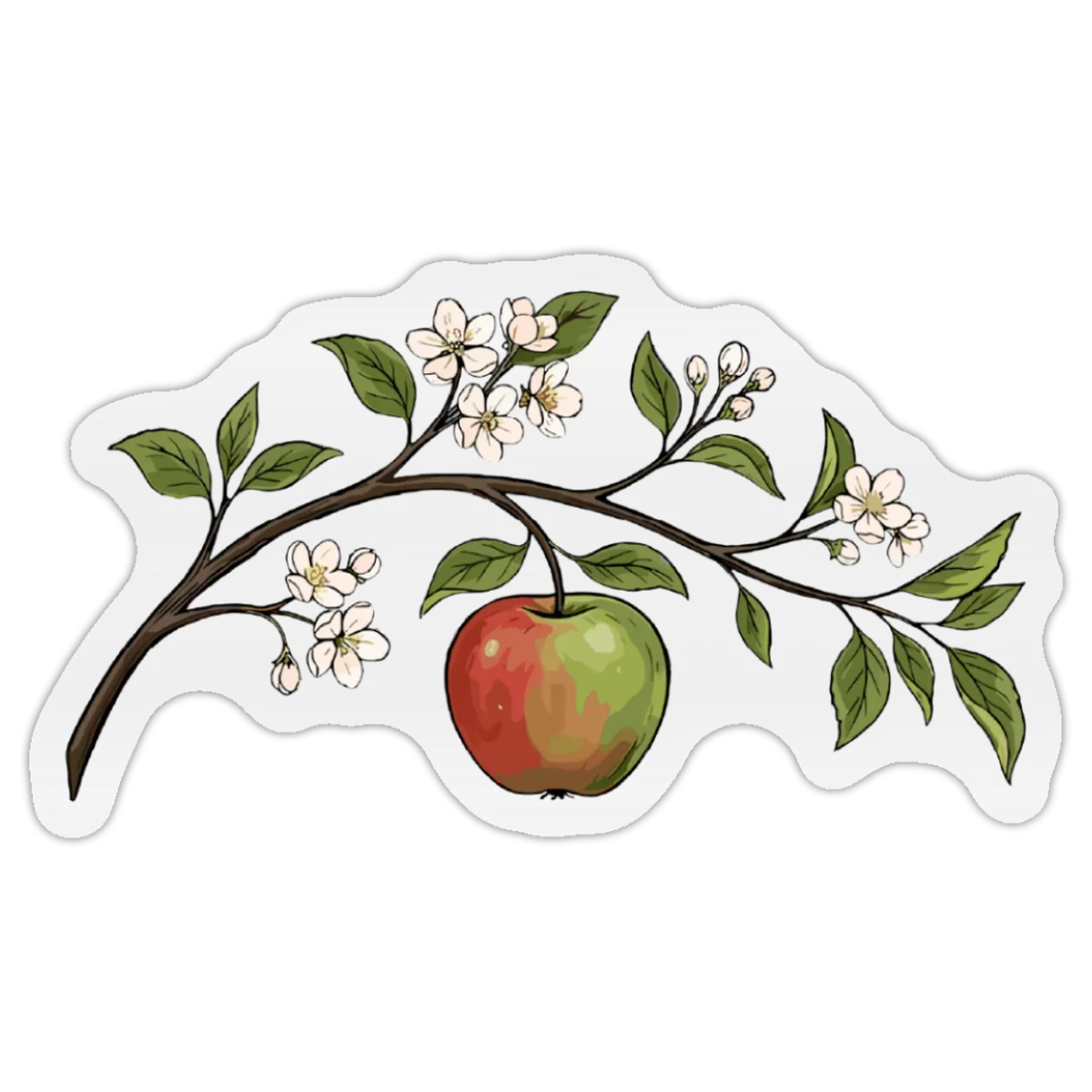 Apple Blossom Branch Vinyl Sticker