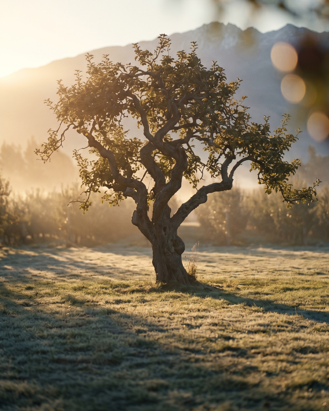 Heratige apple tree frosty morning.png