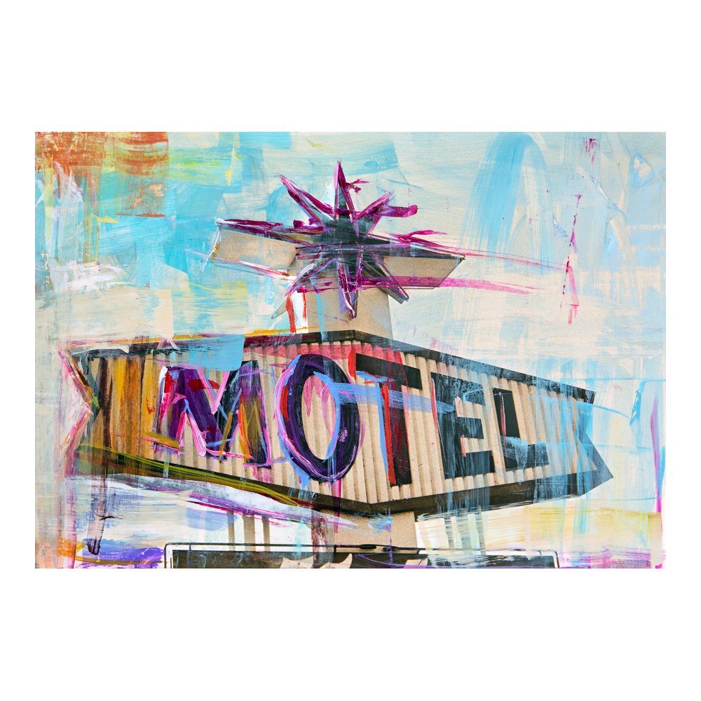 Motel mixed media on paper 13 × 9 inches 