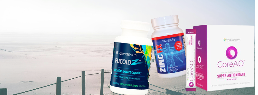 Supplements on a beach with a leash in the foreground