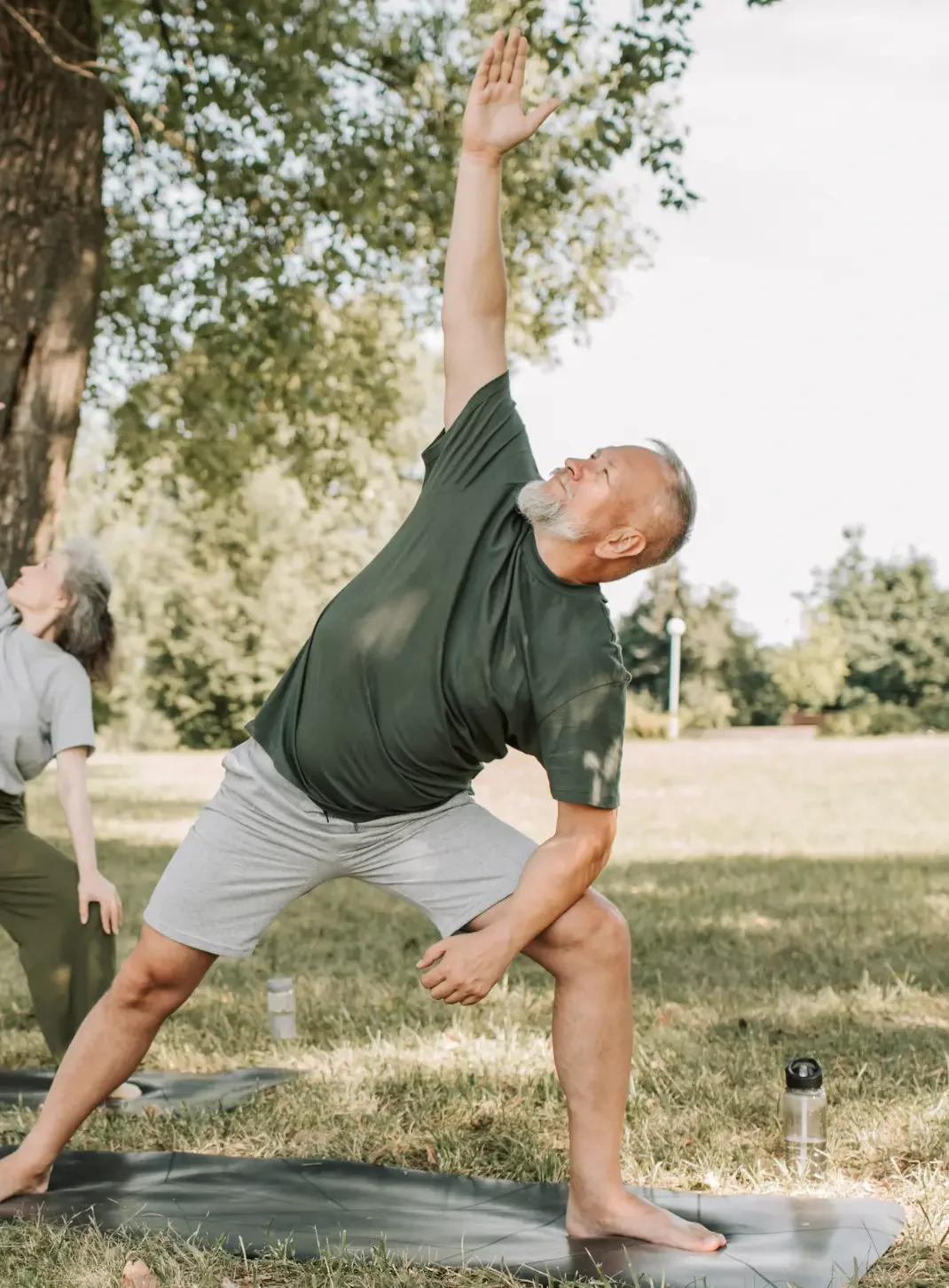 man stretching