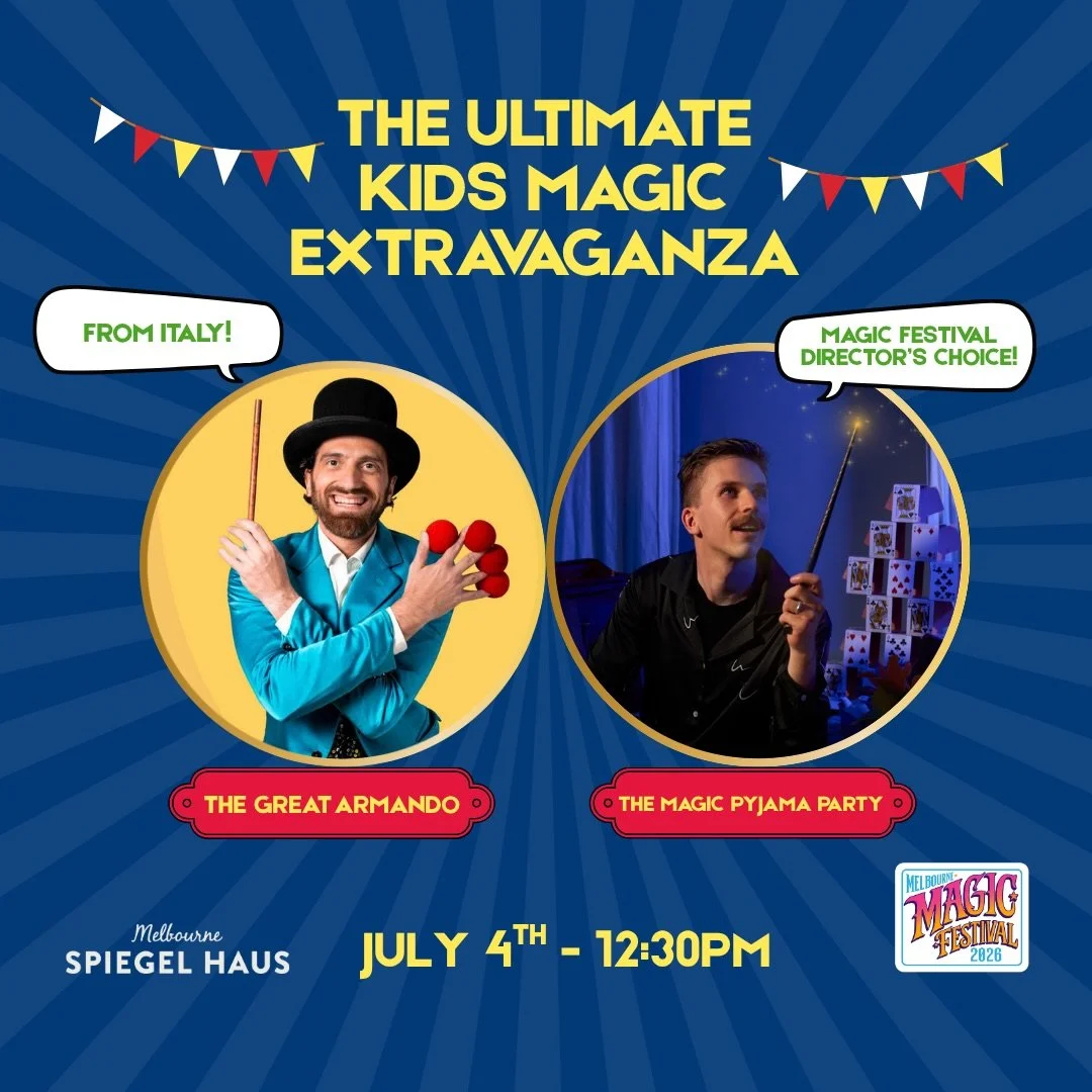 Another magic show for kids and the entire family! Exclusively one day only at @spiegelhausmelb part of the @melbournemagicfestival 

Be ready to laugh, gasp, and believe in the impossible, with a world-class magic show for the whole family! Exclusiv