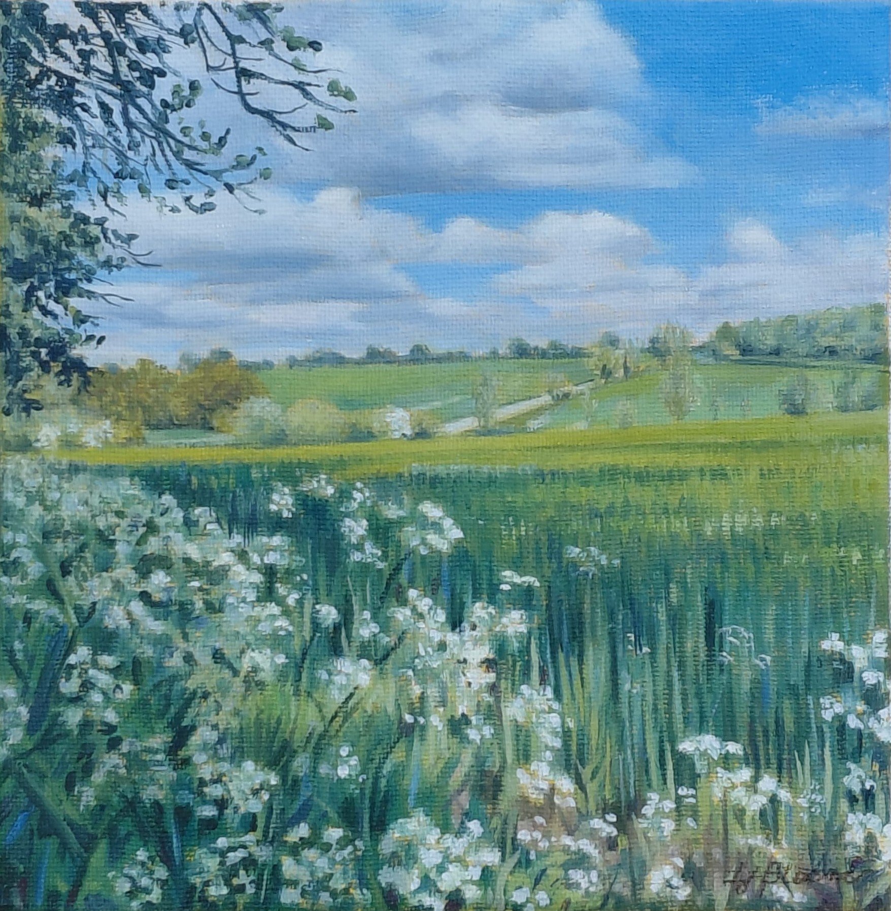 A Walker's rest - 8 x 8 - Oils - Framed
