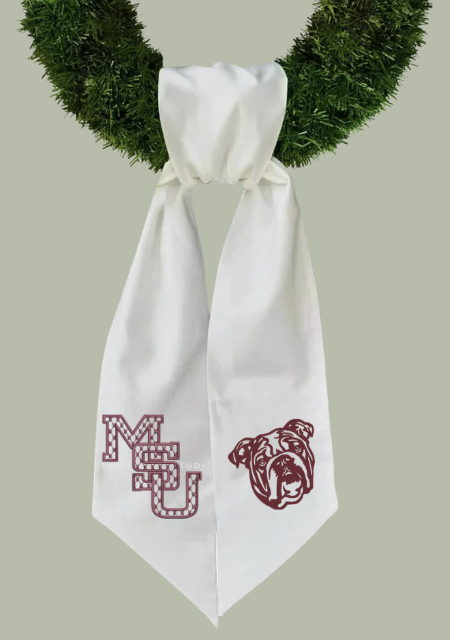 Hail State Bulldog Wreath Sash | Mississippi State Gameday