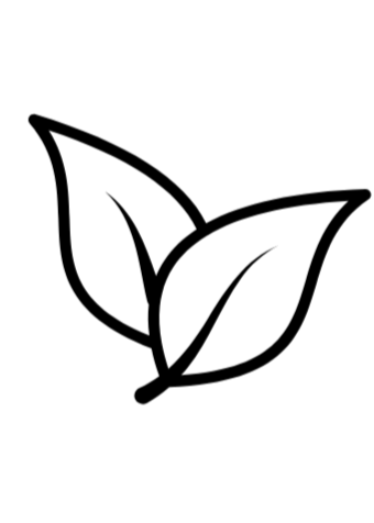 Outline drawing of three overlapping leaves