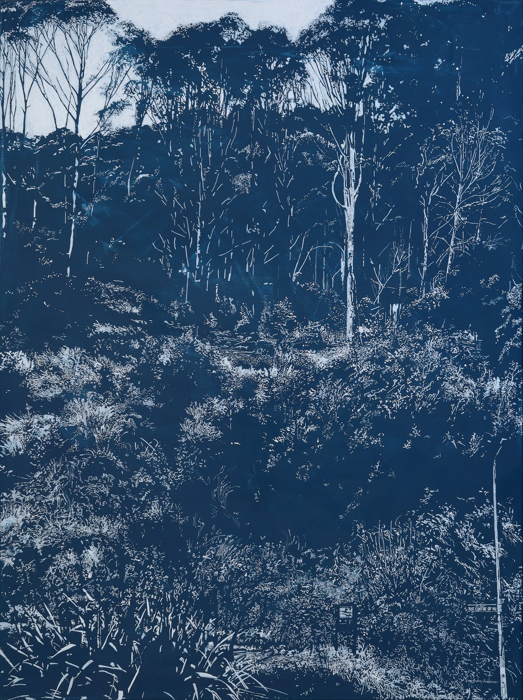Start in the middle, Acrylic ink Drawing on canvas, 101,6 x 16.2cm, 2023.