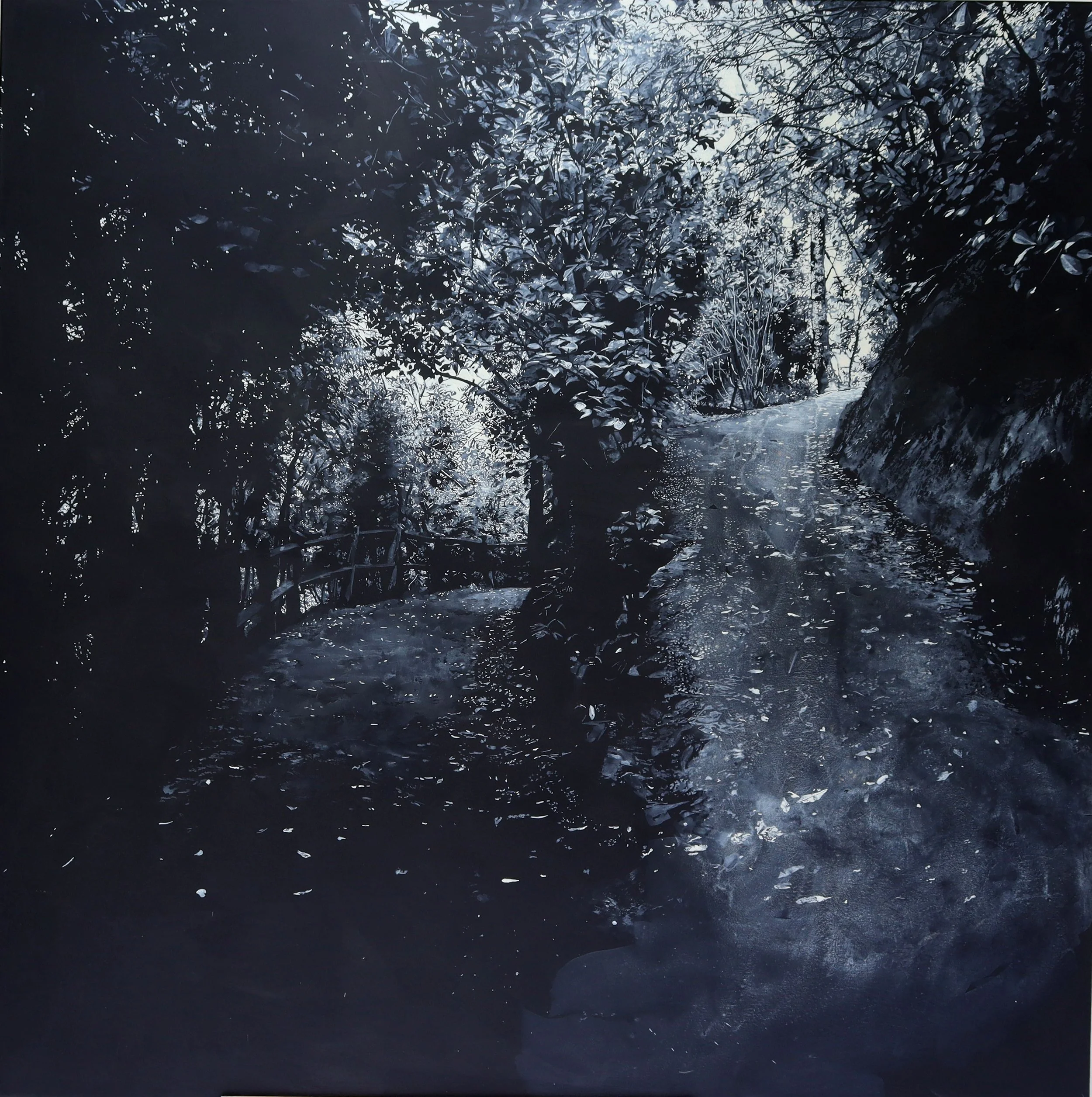 From Where I Stand. Acrylic drawing on canvas. 120x120cm.