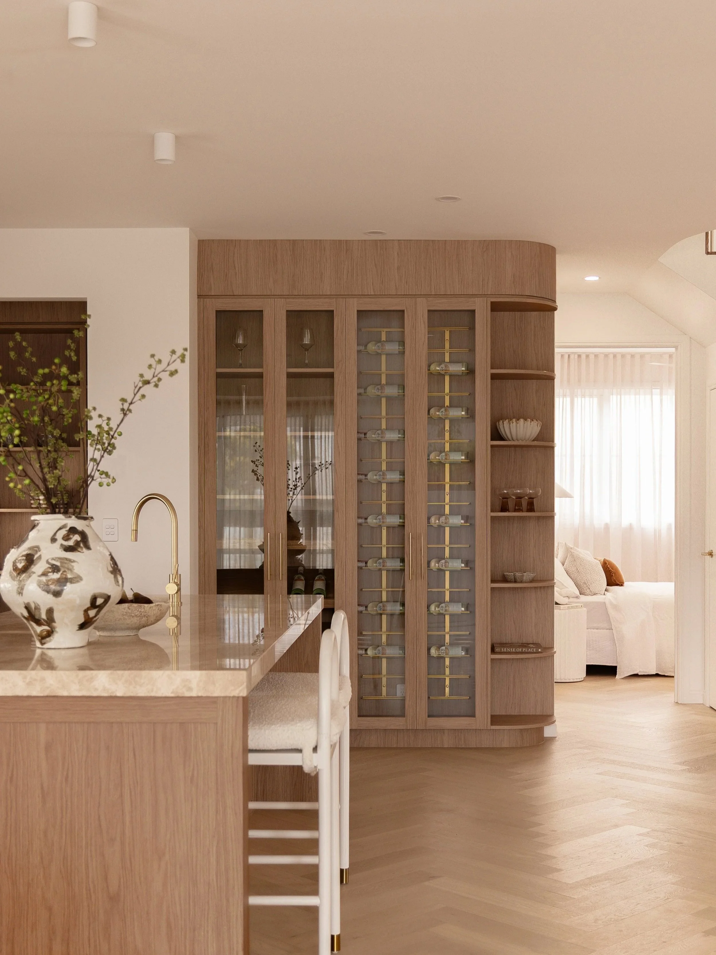 boston oak wine storage custom joinery