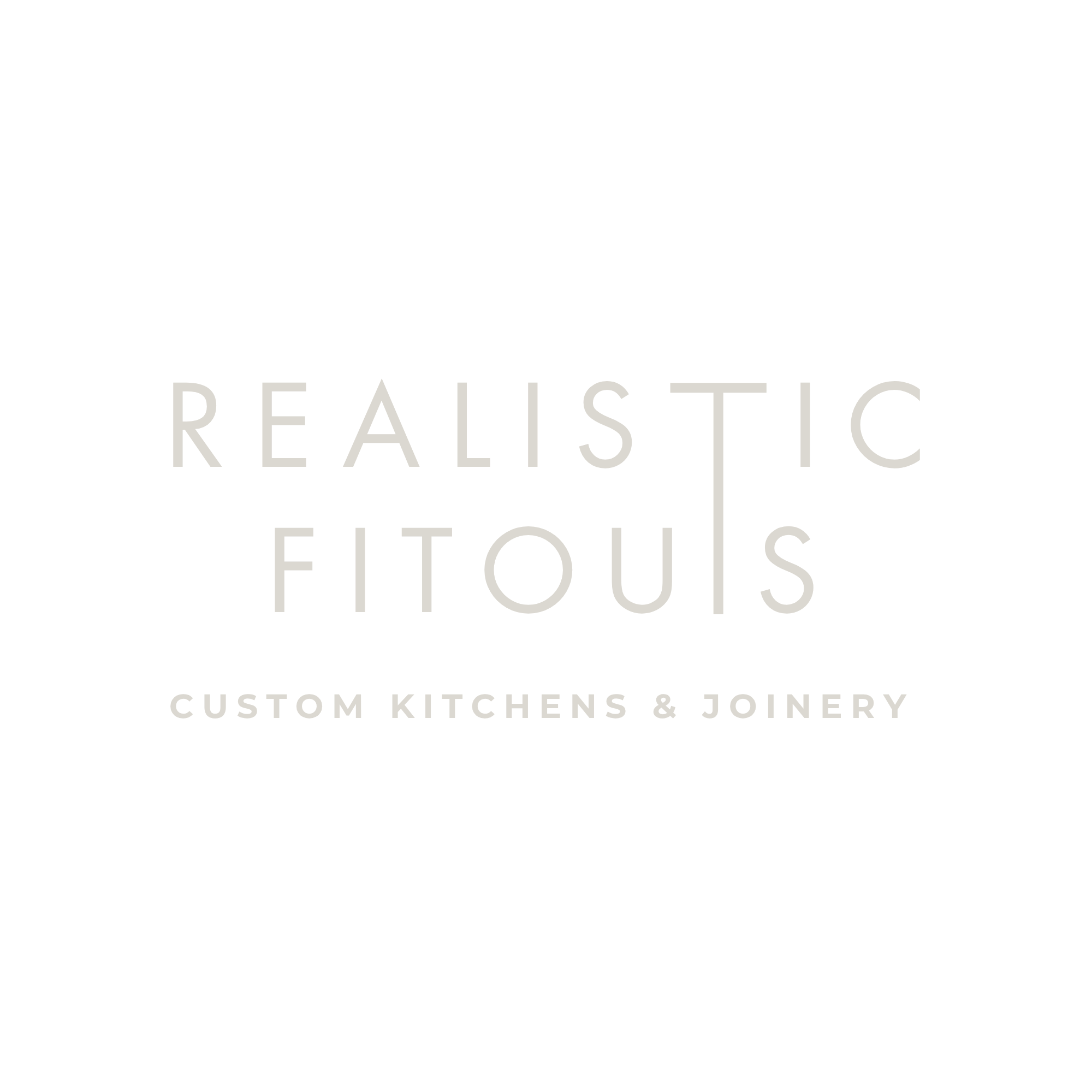 Logo for Realistic Elite, a business specializing in custom kitchens and joinery.