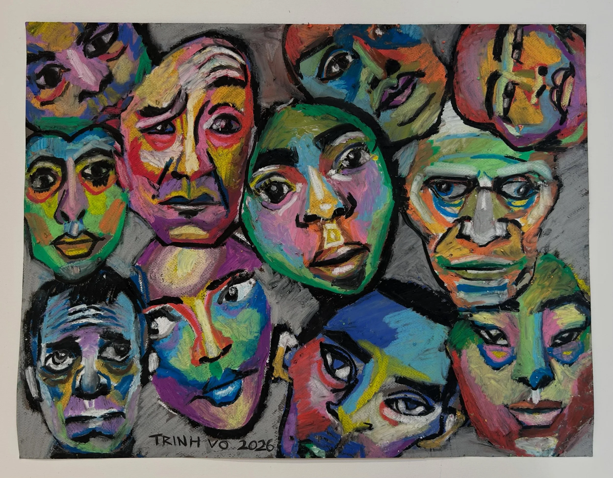 FACES
May 2026
Oil pastel on paper