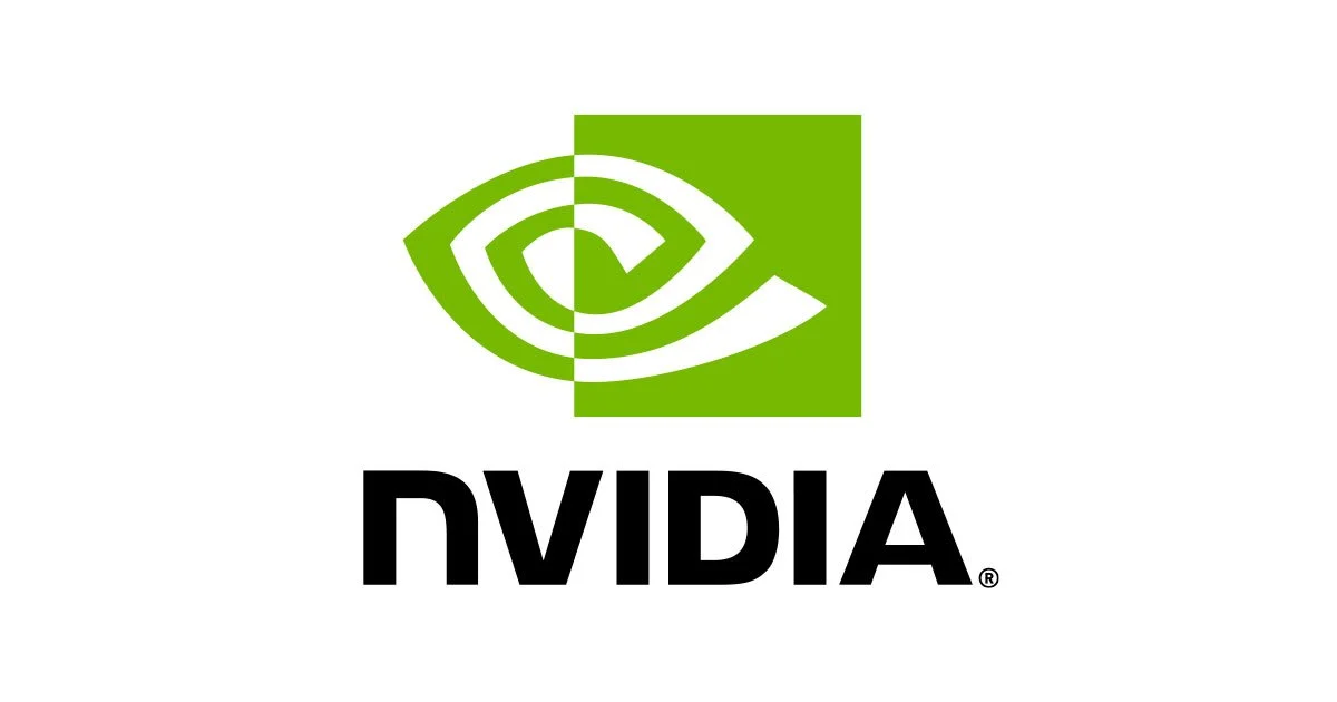 NVIDIA logo with green eye-shaped icon and black text