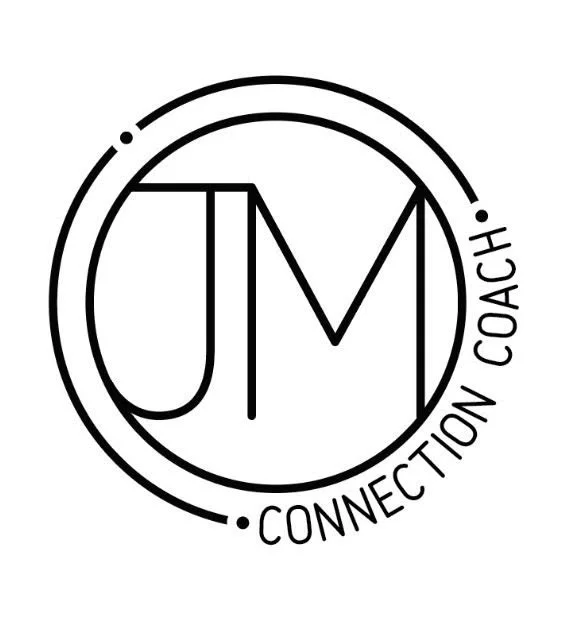 Logo with the initials 'J M' and the text 'Connection Coach' around the circle.