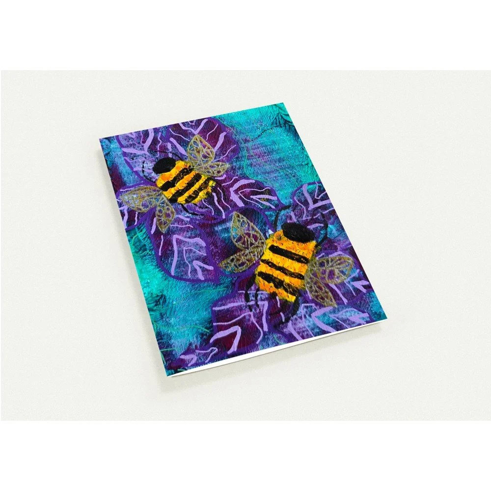 The Purple Bold Bee Collection, blank, Pack of 10 Greeting Cards (US & CA)