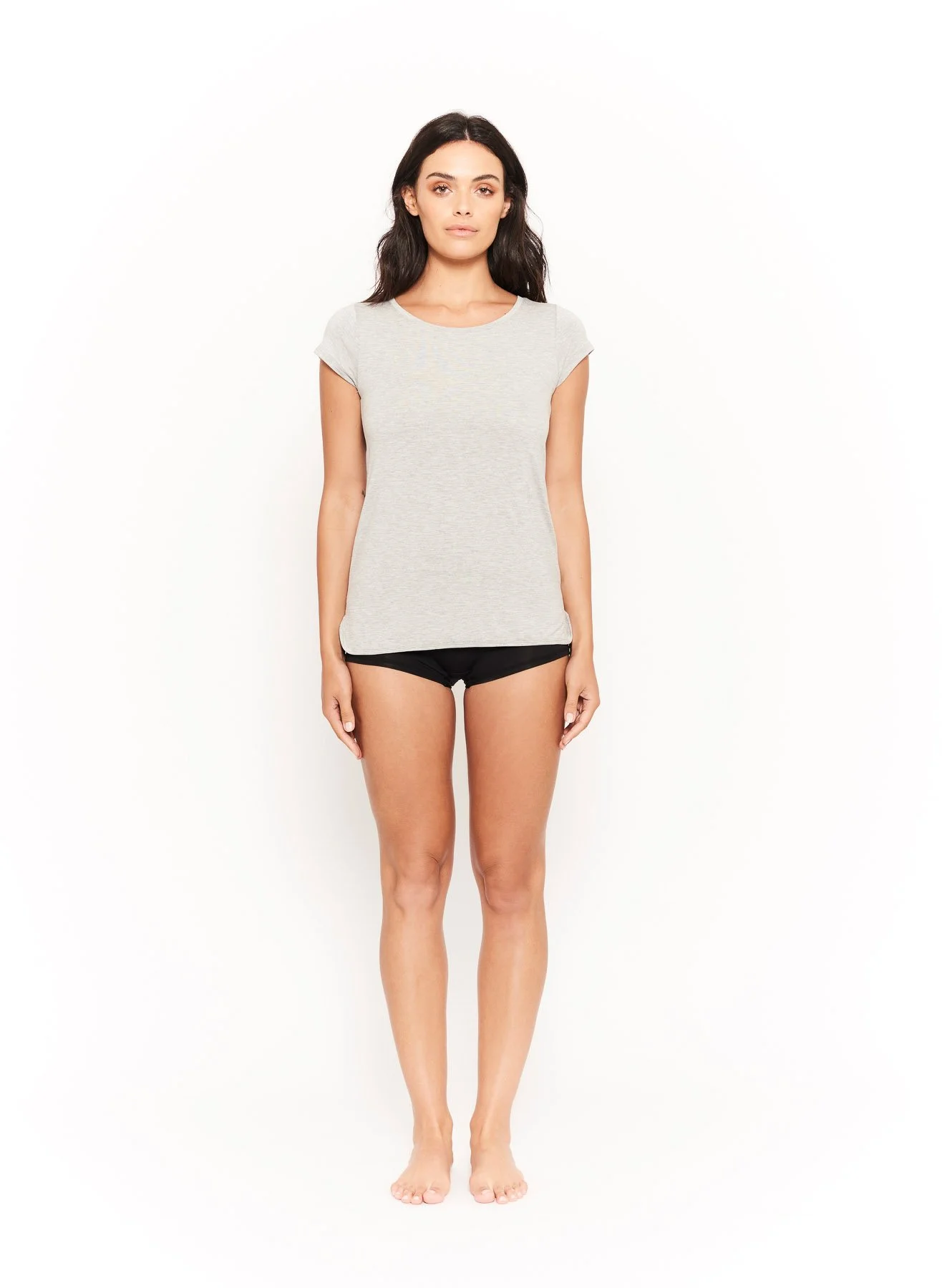 Hana Premium Bamboo Short Sleeve T-Shirt – Grey Marle