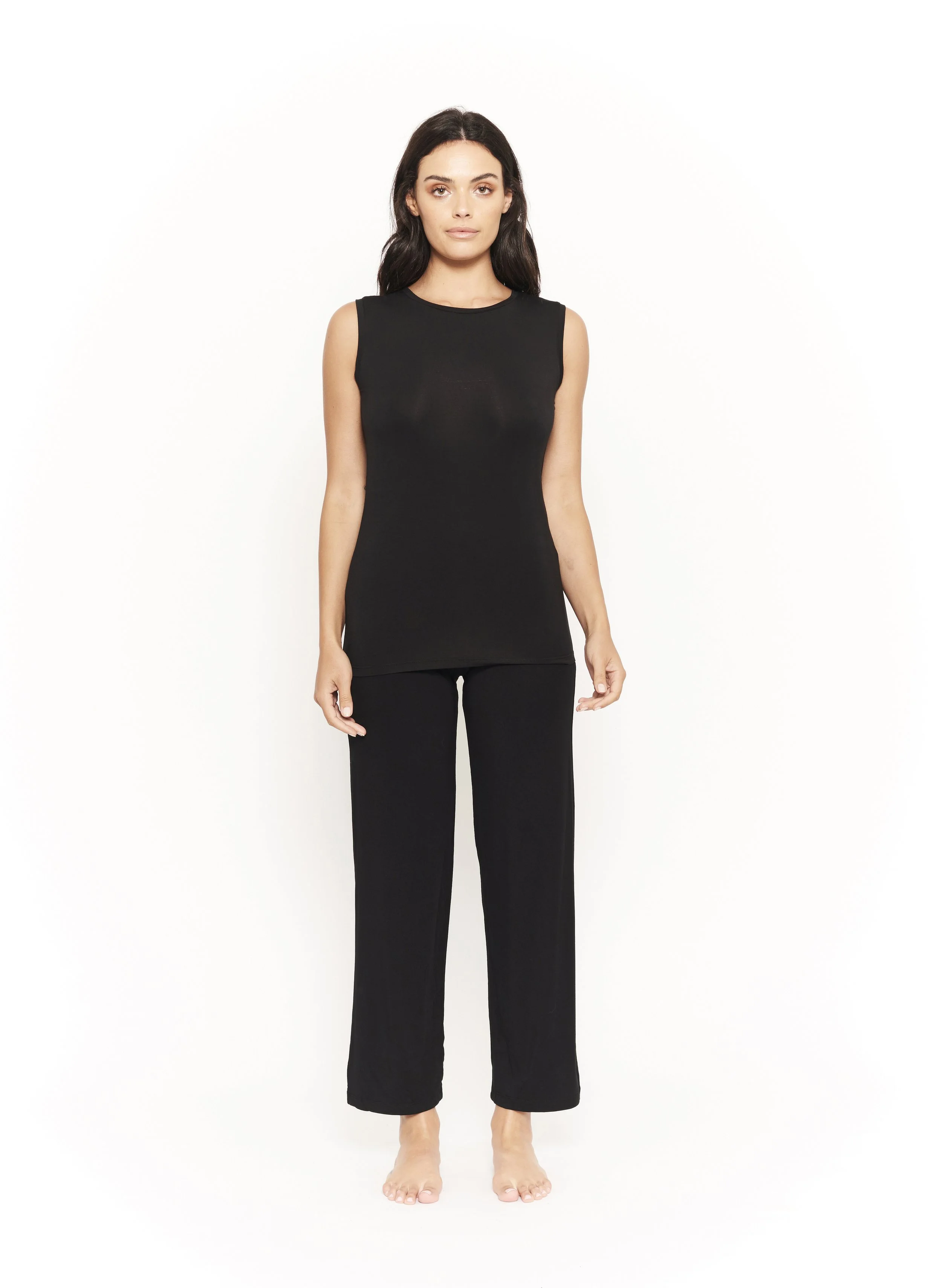 Hana Premium Bamboo Comfort Tank Top – Black