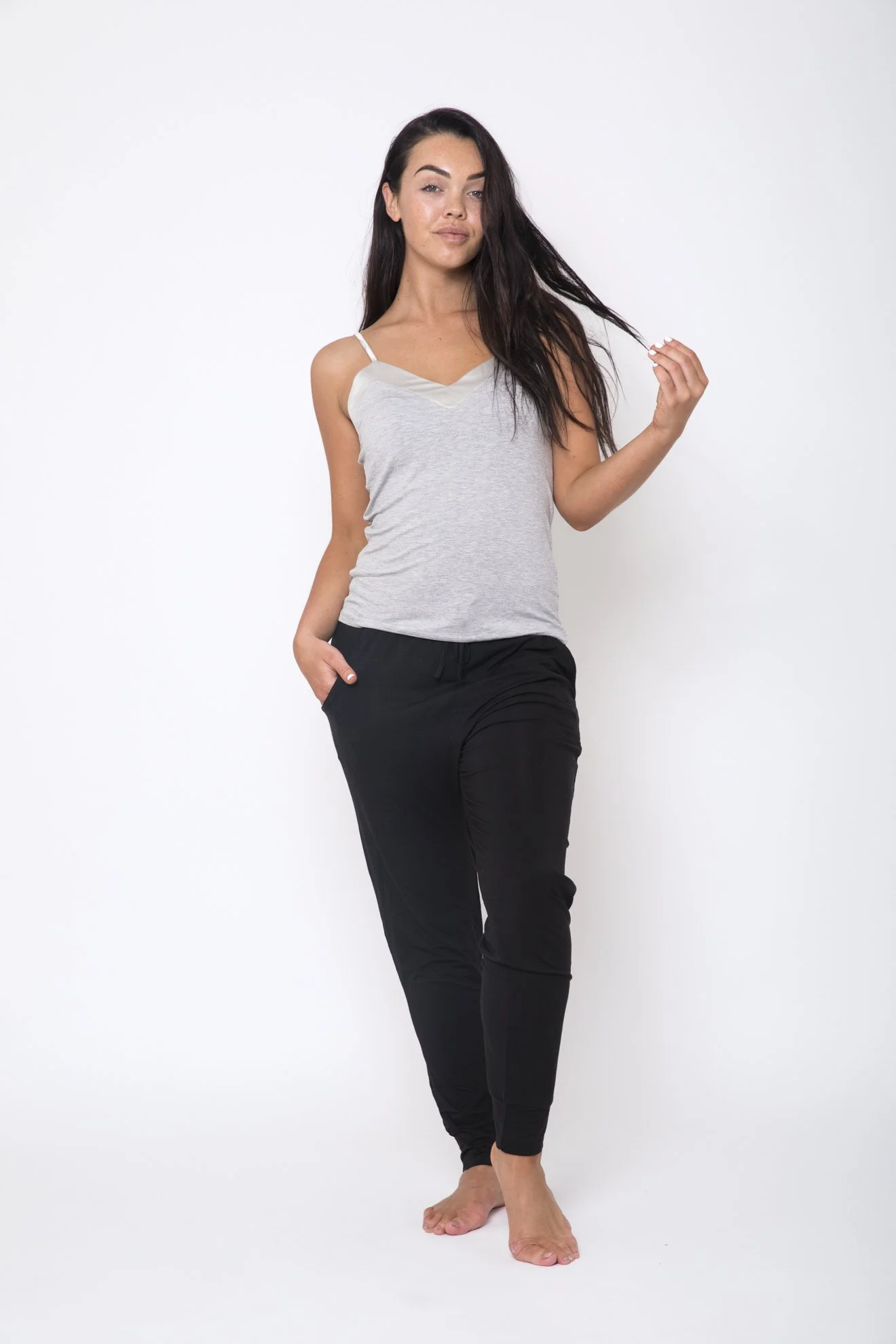 Hana Premium Bamboo Tapered Slouch Pants – Black - Wholesale