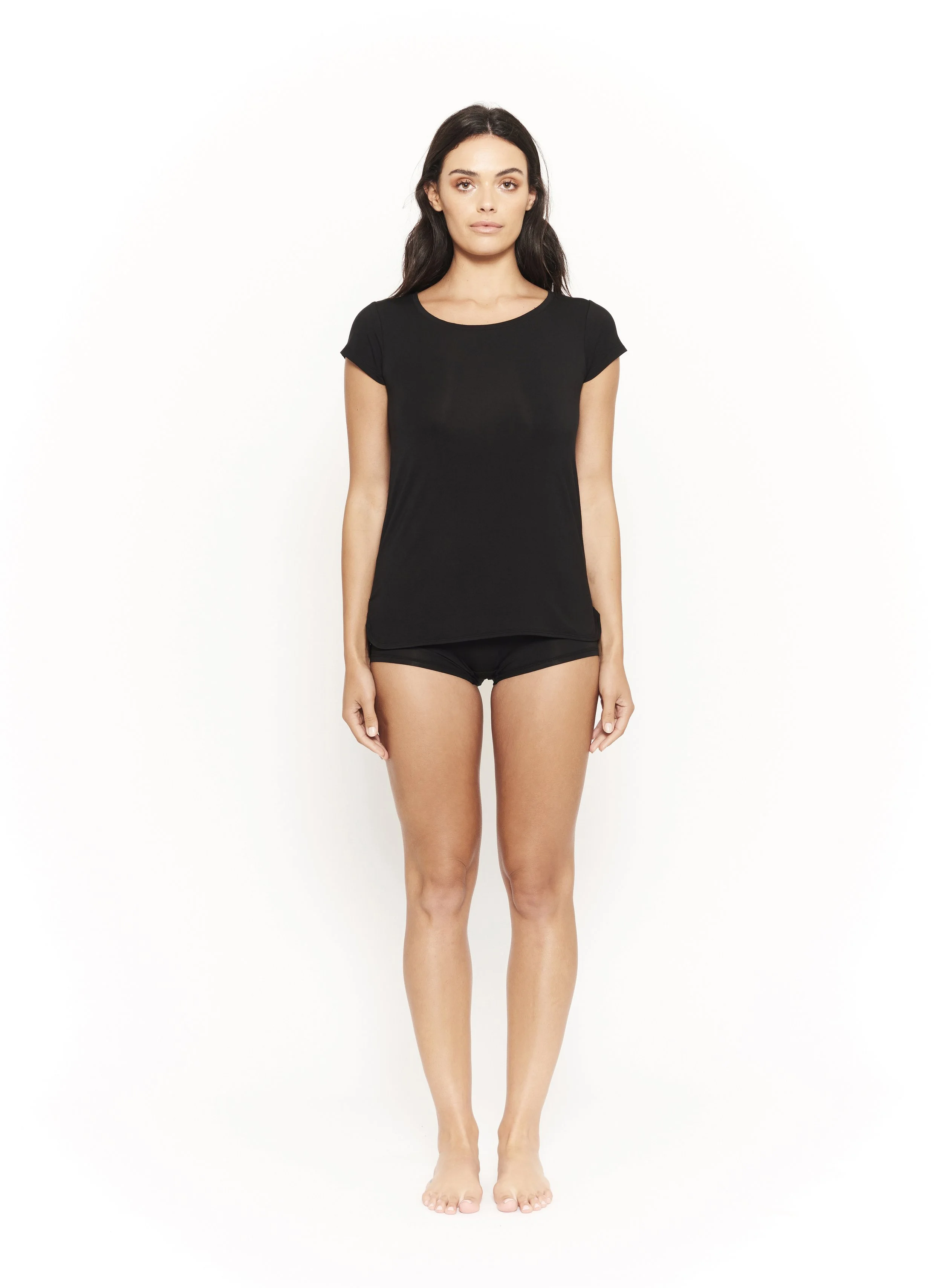Hana Premium Bamboo Short Sleeve T-Shirt – Black