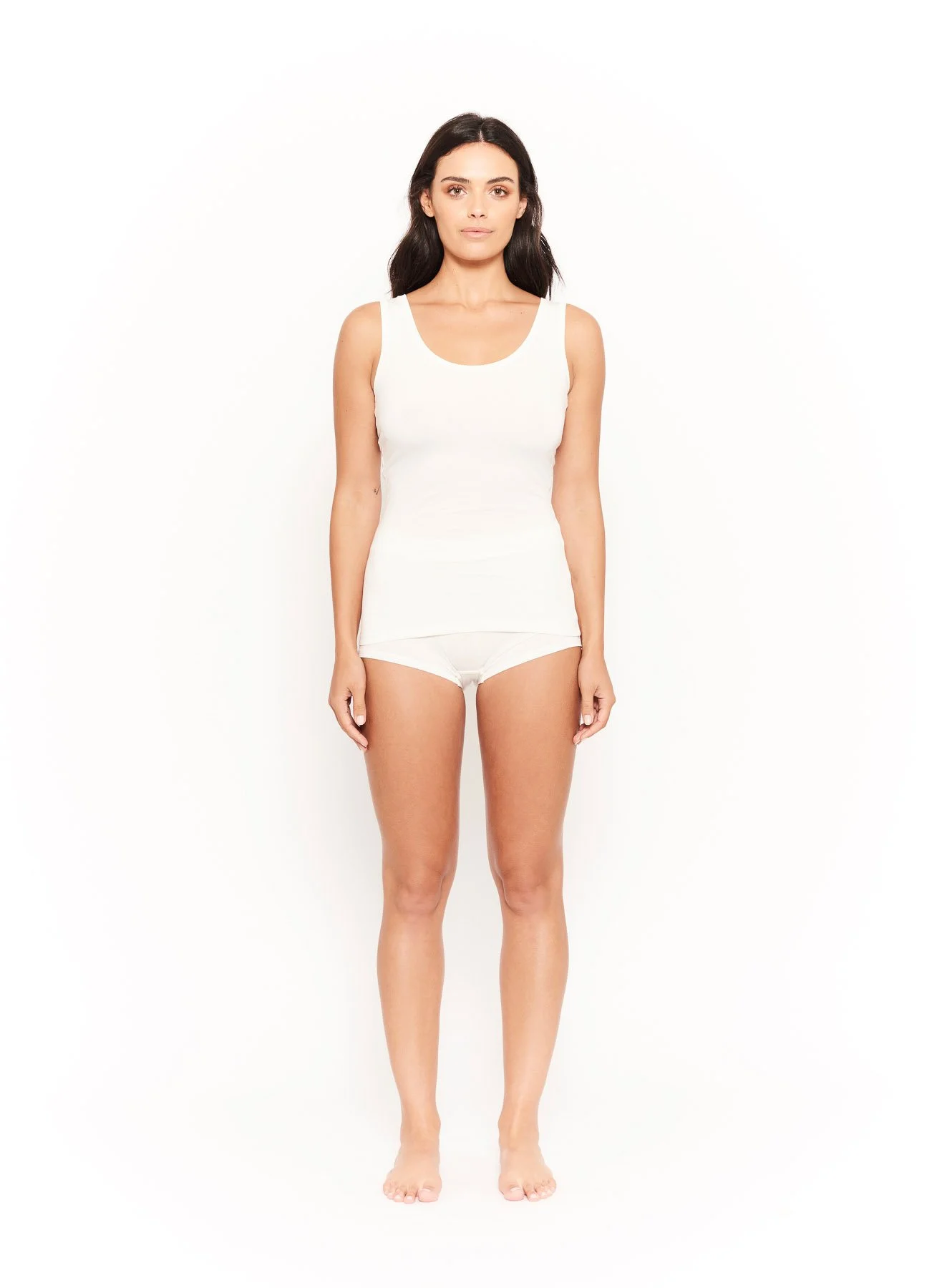 Hana Premium Bamboo Wide Shoulder Singlet – Cream