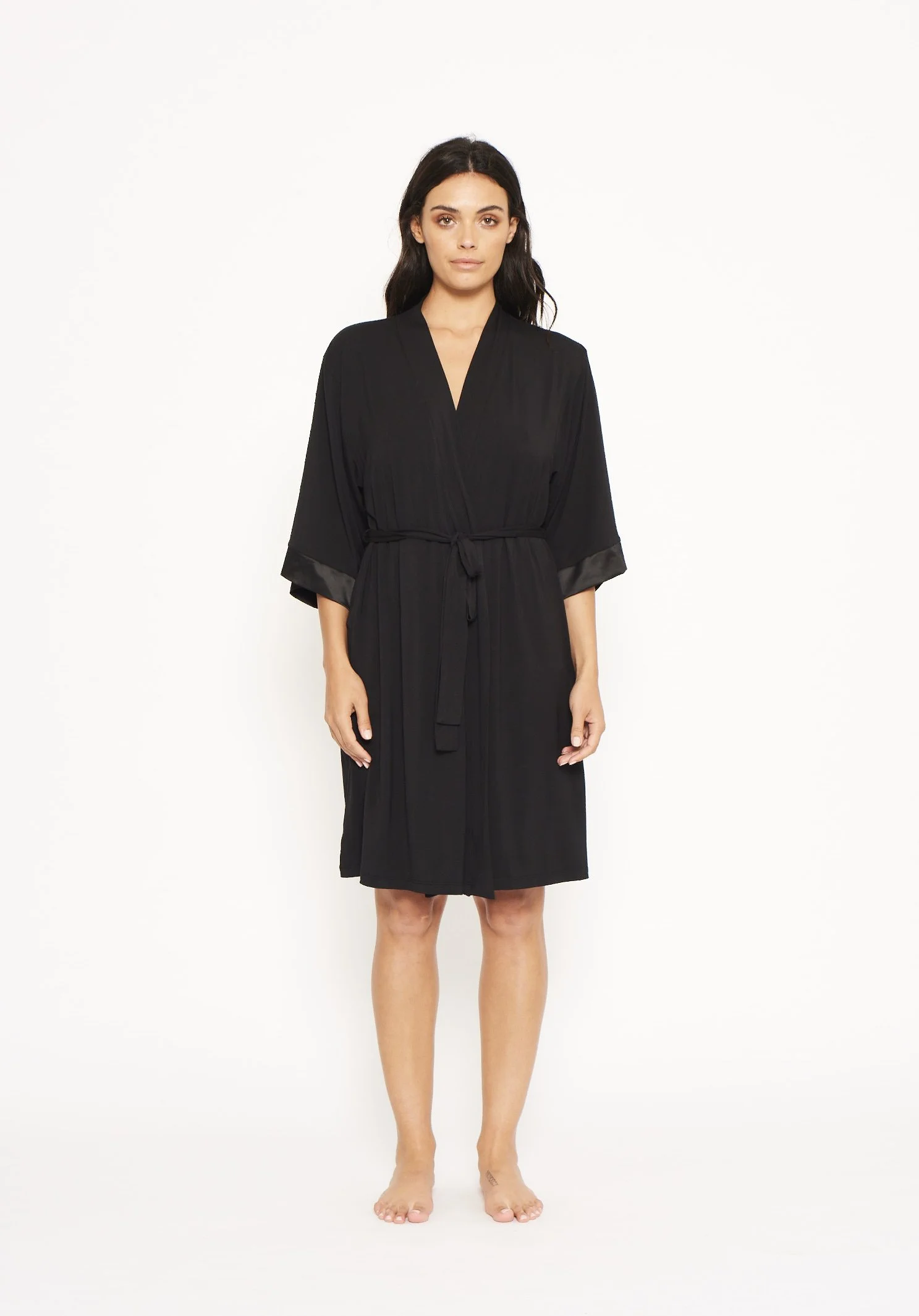 Hana Premium Bamboo Robe – Black
