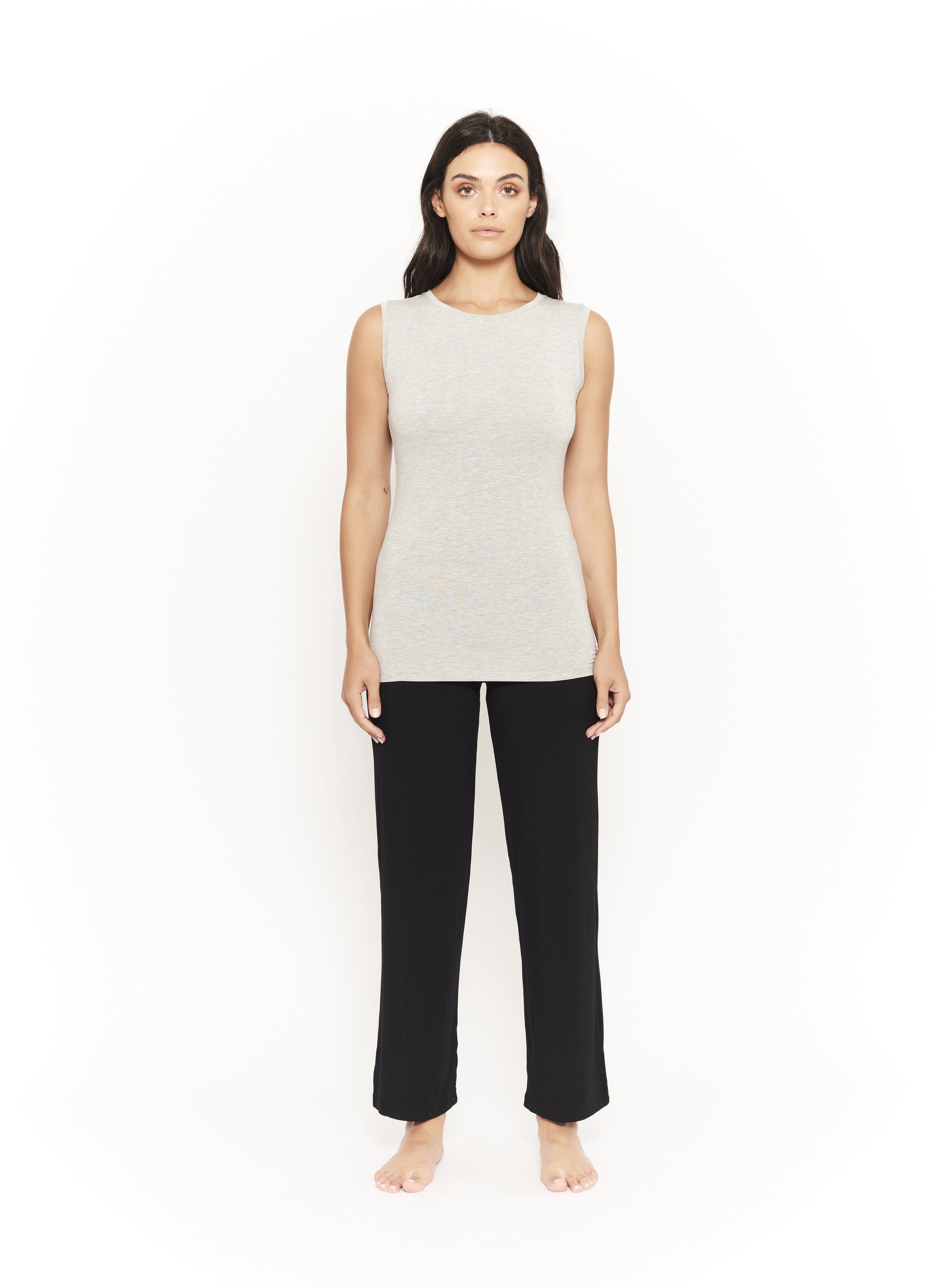 Hana Premium Bamboo Comfort Tank Top – Grey Marle