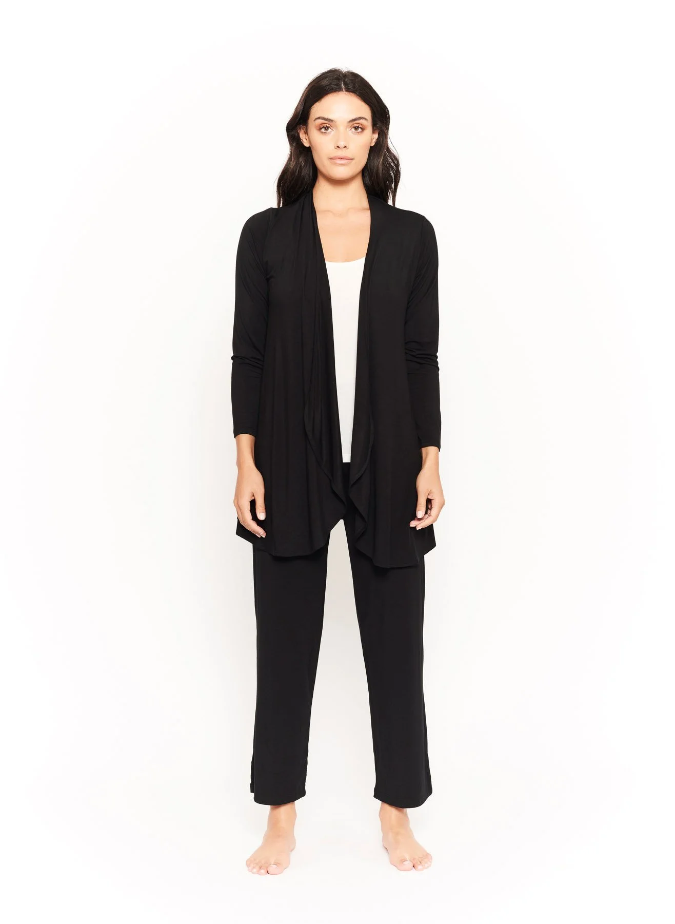 Hana Premium Multi-Way Bamboo Cardigan Wrap – Black
