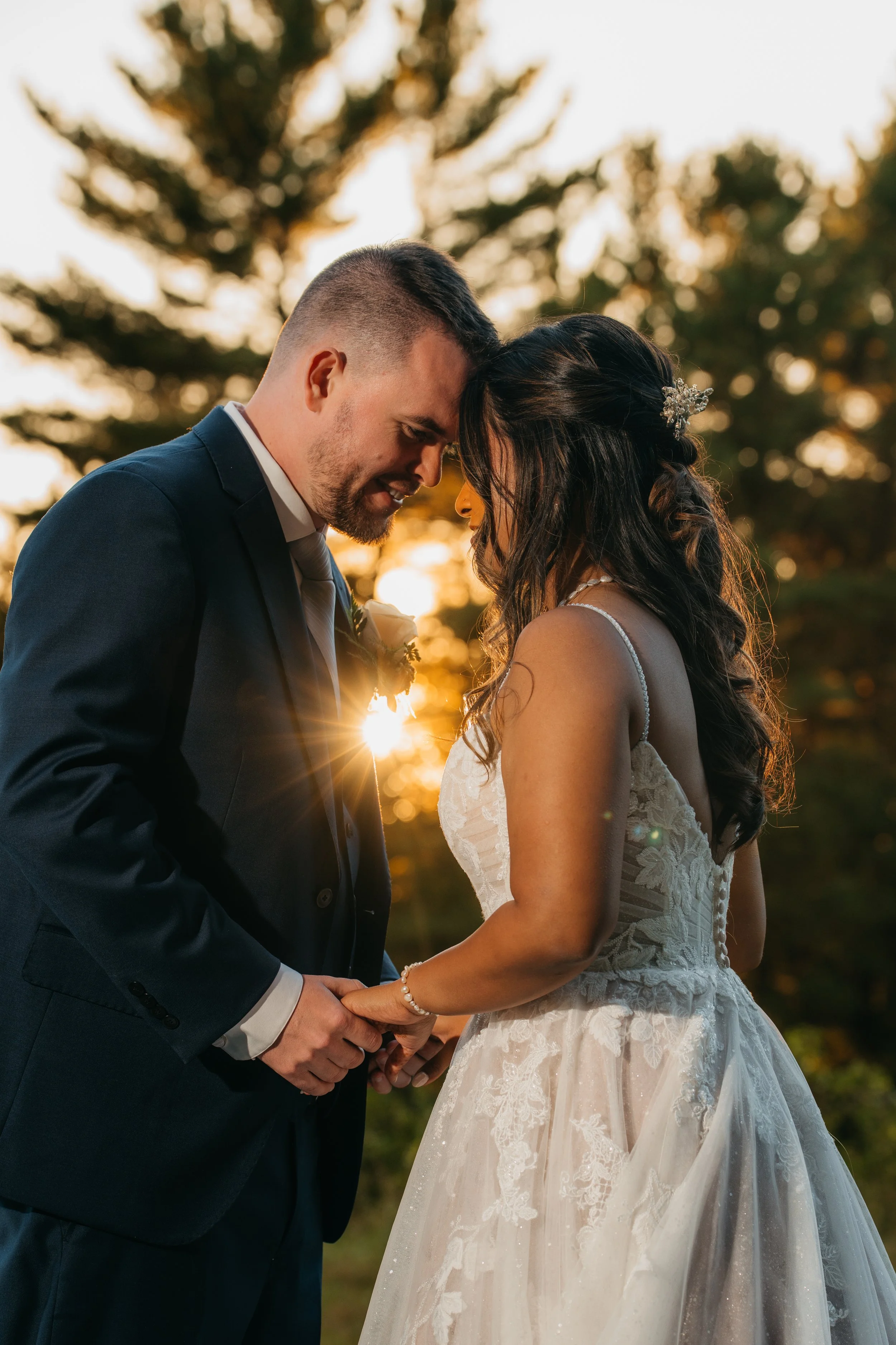 A joyful wedding portrait showing the personality, love, and genuine connection of the couple.