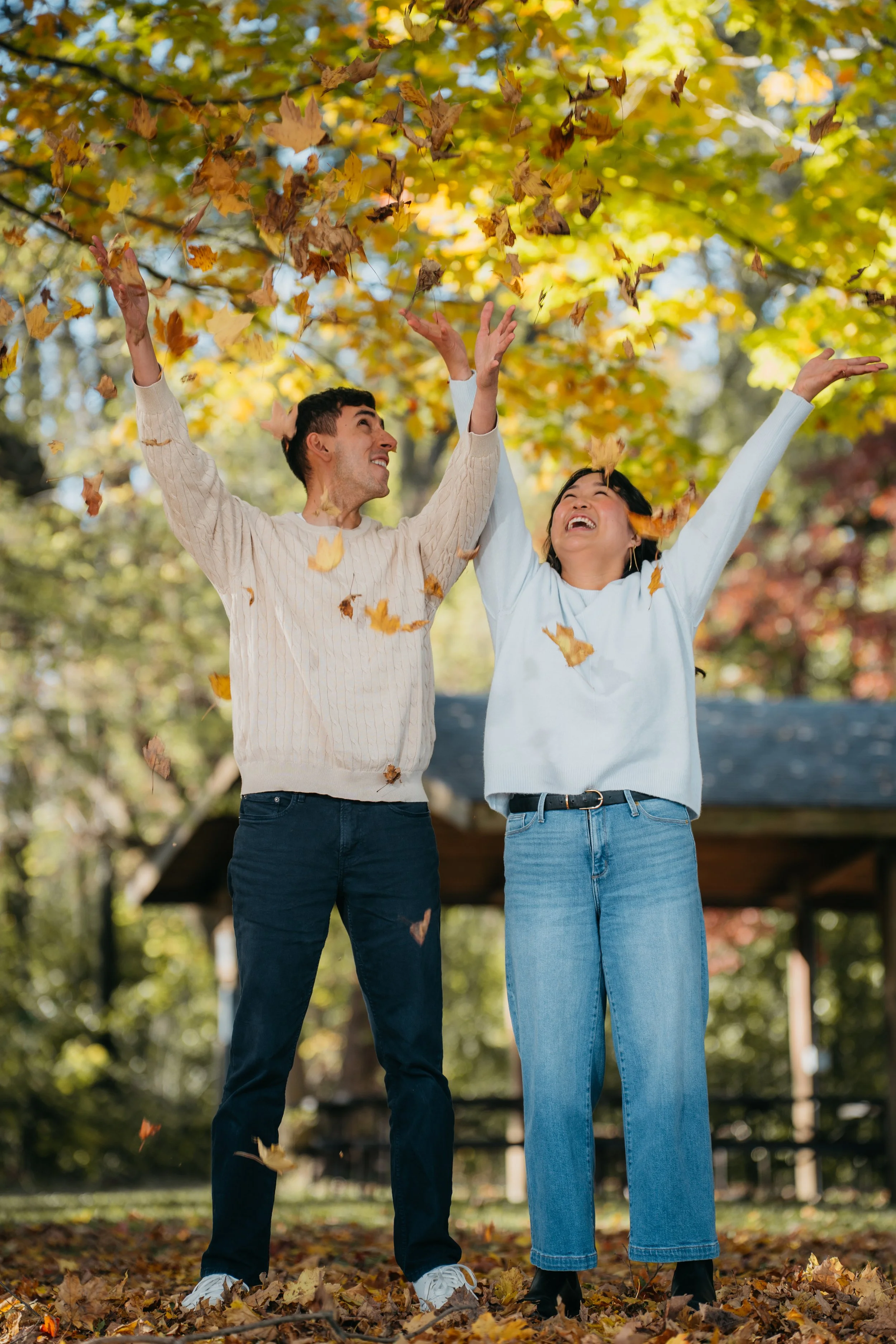 A natural engagement photo documenting the couple’s genuine chemistry, laughter, and excitement for their future together.