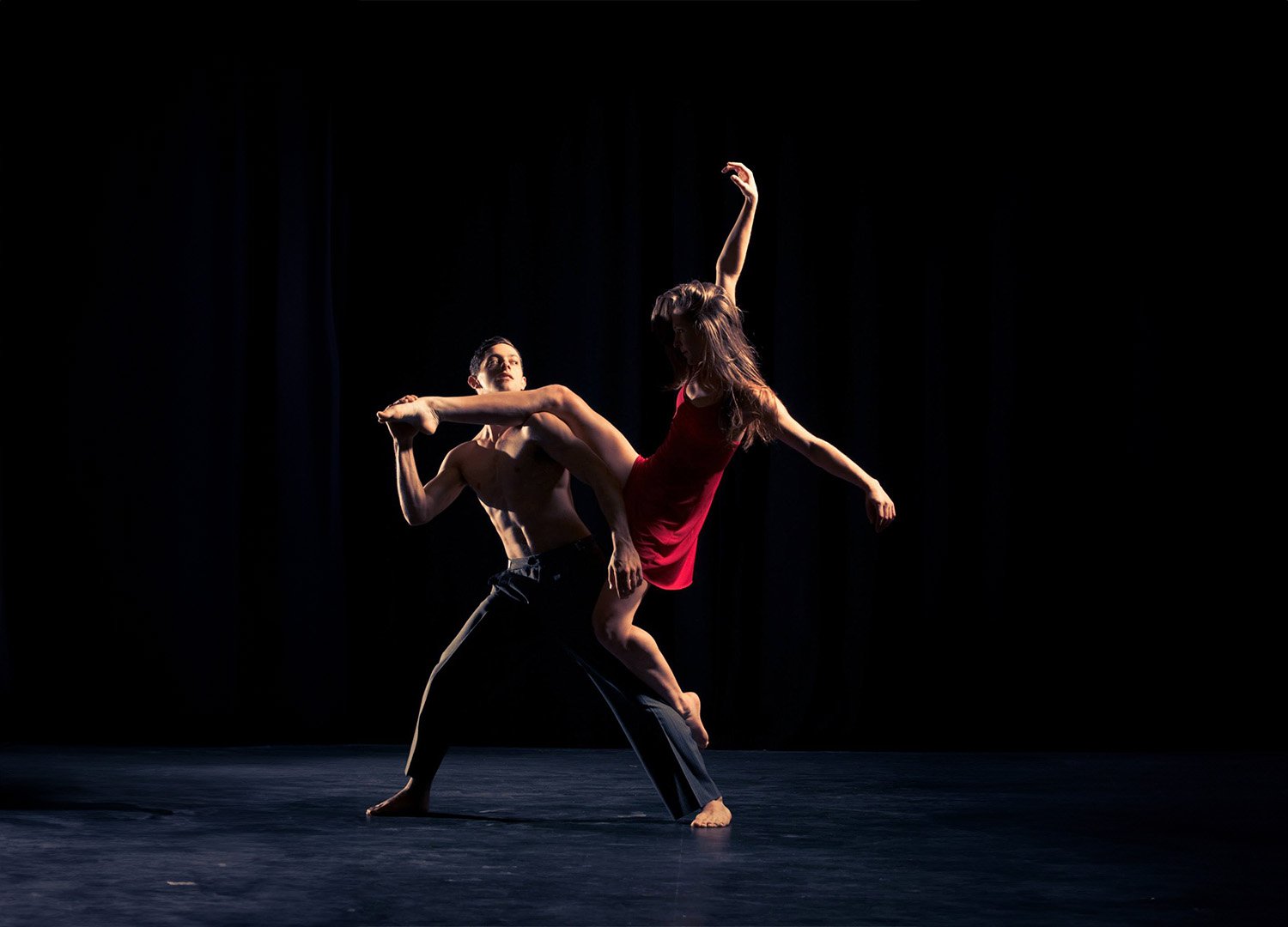 Professional dancers - Katherine Baring-Gould and Andrew Miller. Photoshoot shot at the New Zealand School of Dance in Wellington, New Zealand.