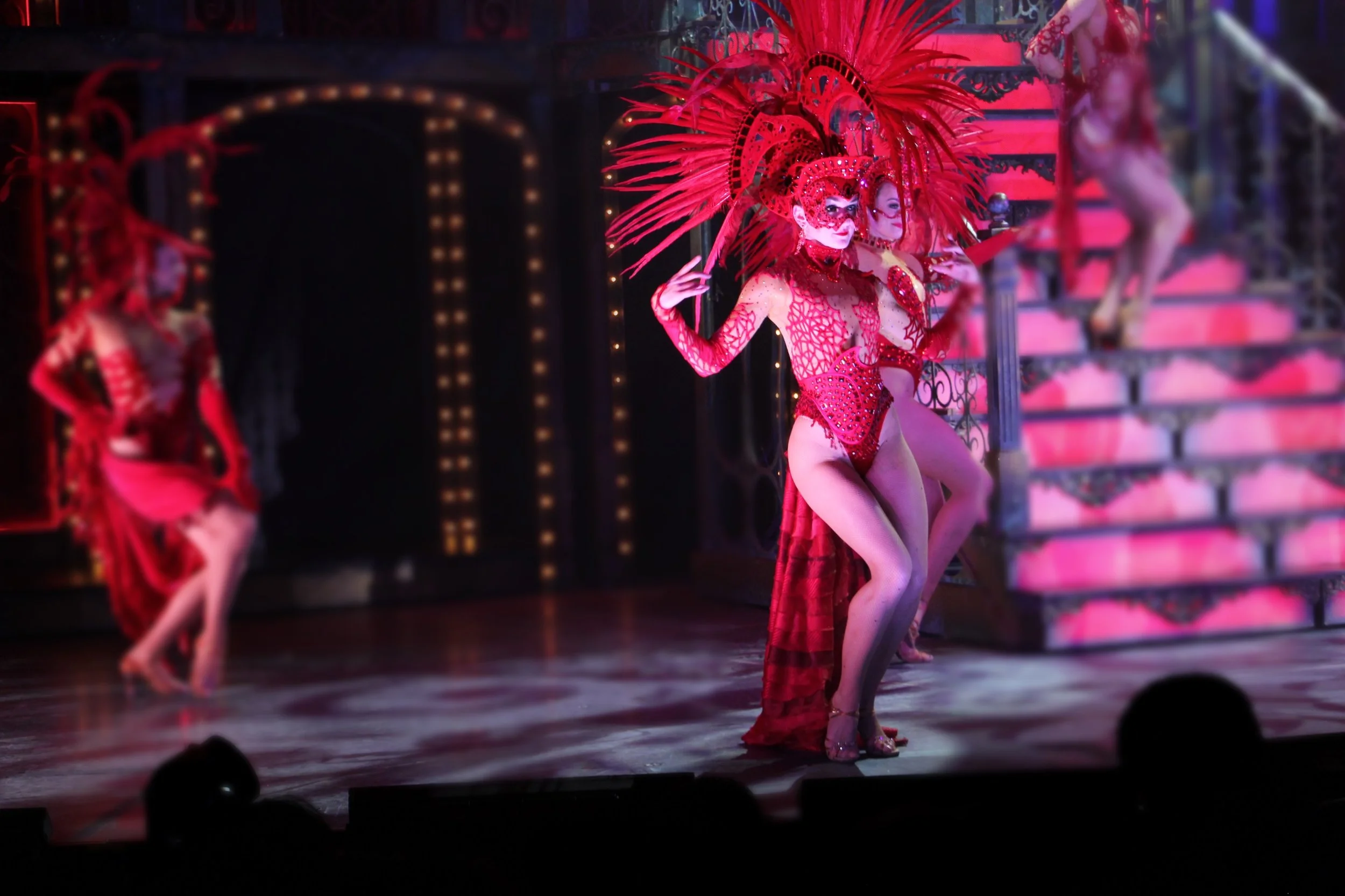 Katie Baring-Gould in Showgirl costume USA.
