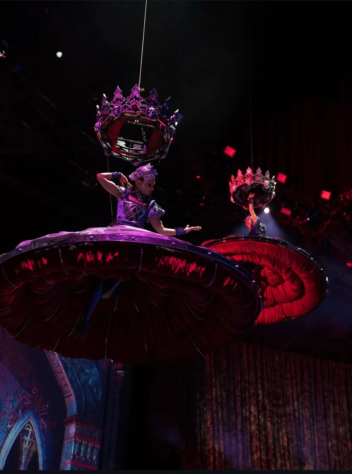 Katie Baring-Gould flying in world's largest circus water show House of Dancing Water, Melco Crown. Giuliano Peparini (Artistic Director & Creative Director)