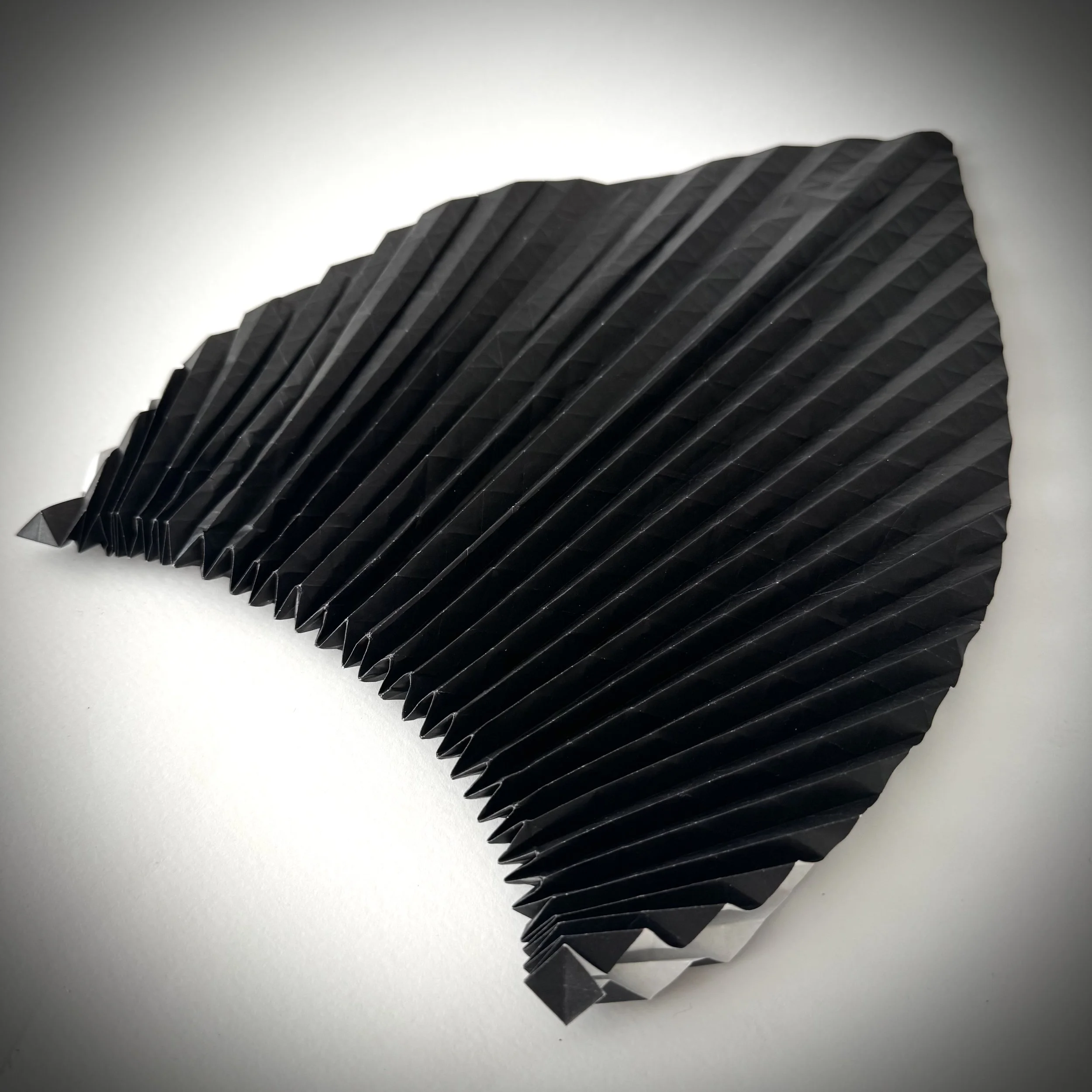Honestly, I don’t know what I folded. But from a single sheet came something that looks like a shark’s tail, or maybe a fan. I don’t know what it will become yet — but I’m thinking about it.