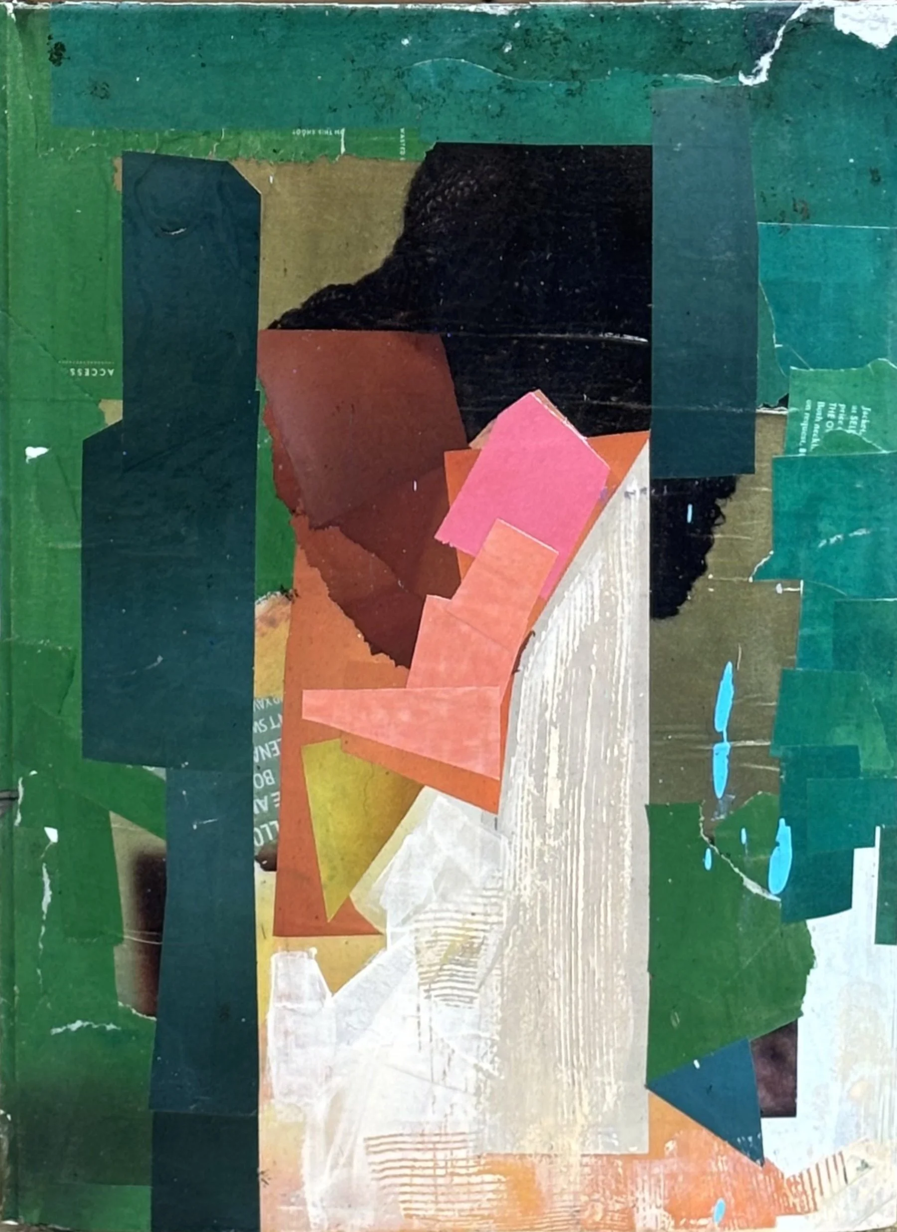 GREEN ROOM //
Mixed media on wood panel // 
25.5 cm x 35 cm x 2.5 cm //
MMXXV