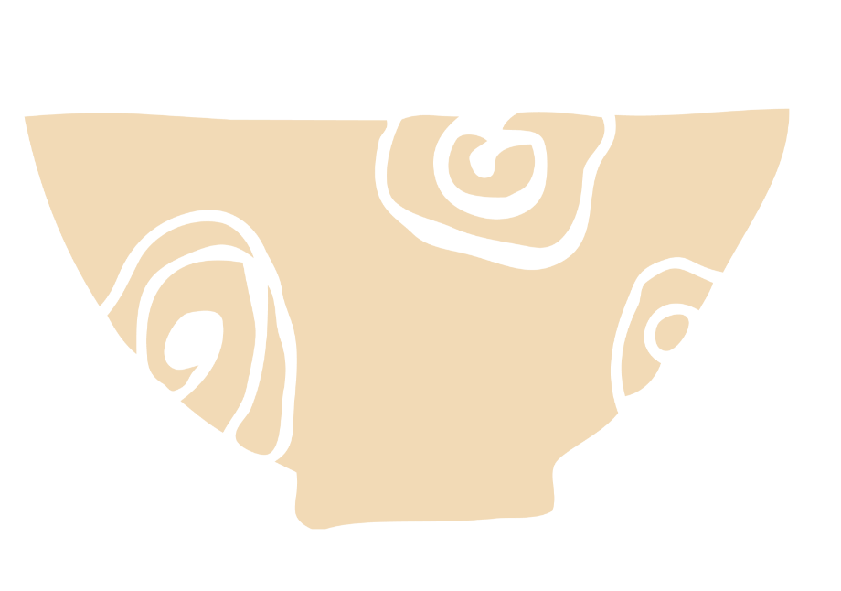 Sculpture ou motif abstrait avec des lignes noires sur un fond beige