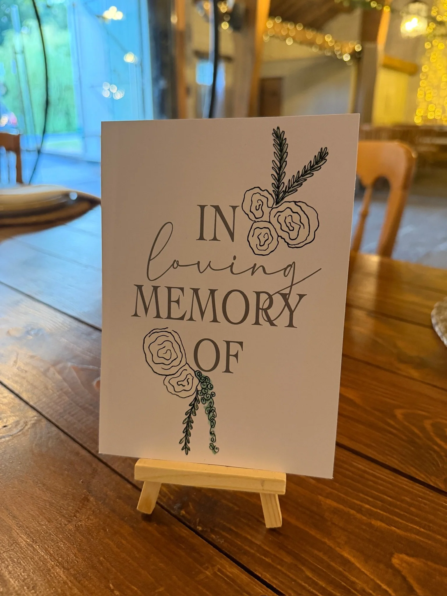 In Loving Memory of Table Sign