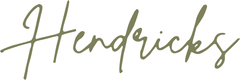 The image features the word 'Hendricks' written in a cursive, elegant script font on a black background.