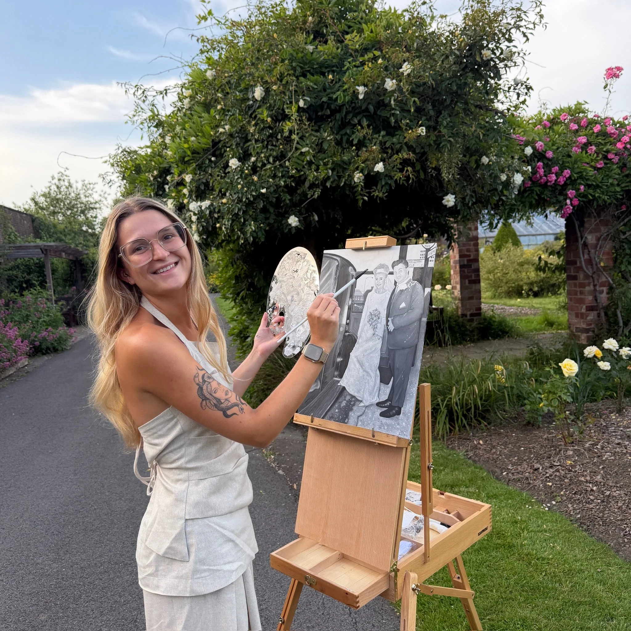 Live wedding painter at a Yorkshire wedding venue
