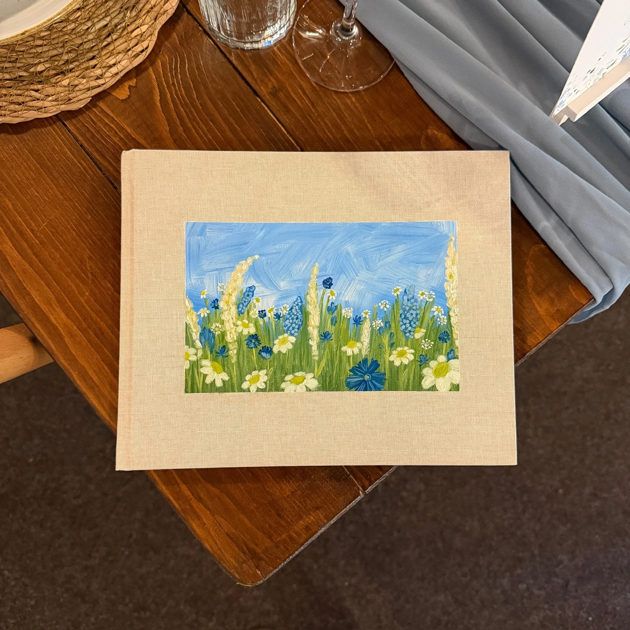 Hand-Painted Pre-Made Guestbook
