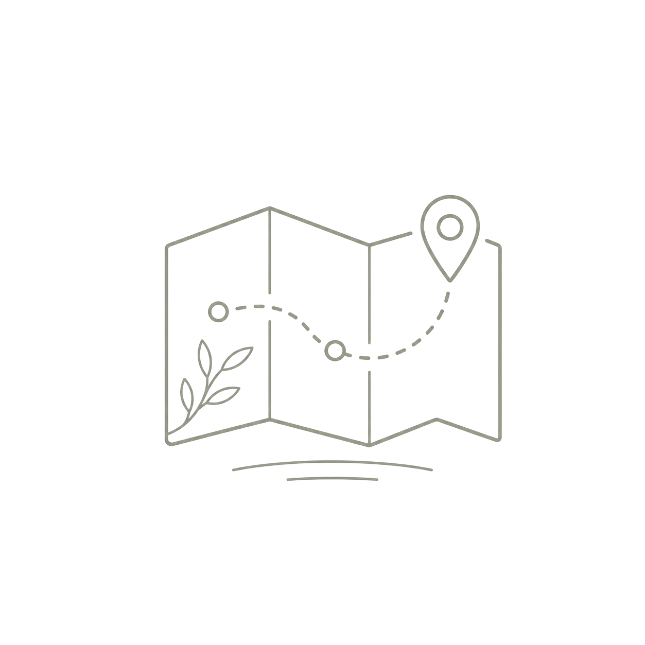 Mapa de un itinerario de viaje personalizado.