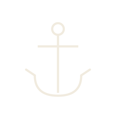 White anchor symbol on a black background.