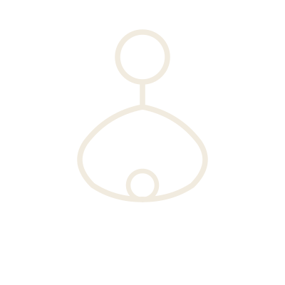 Simple line drawing of a person meditating